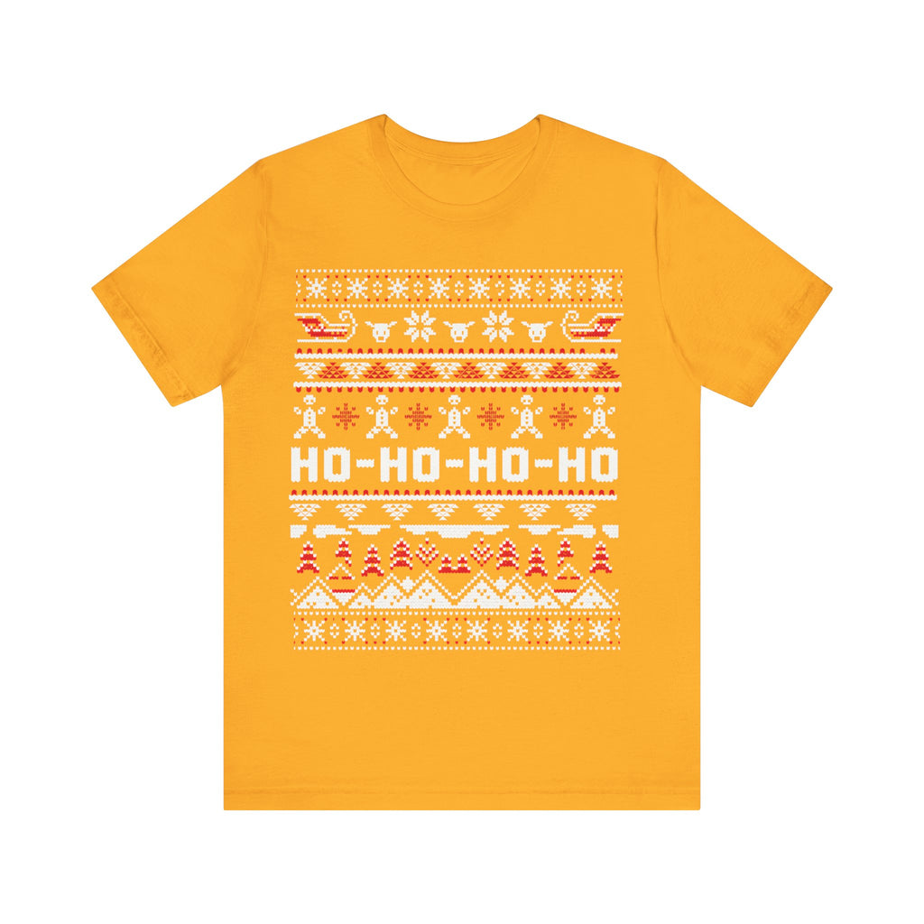 Ho-Ho-Ho Holiday Tee — Festive Christmas Sweater Print Shirt