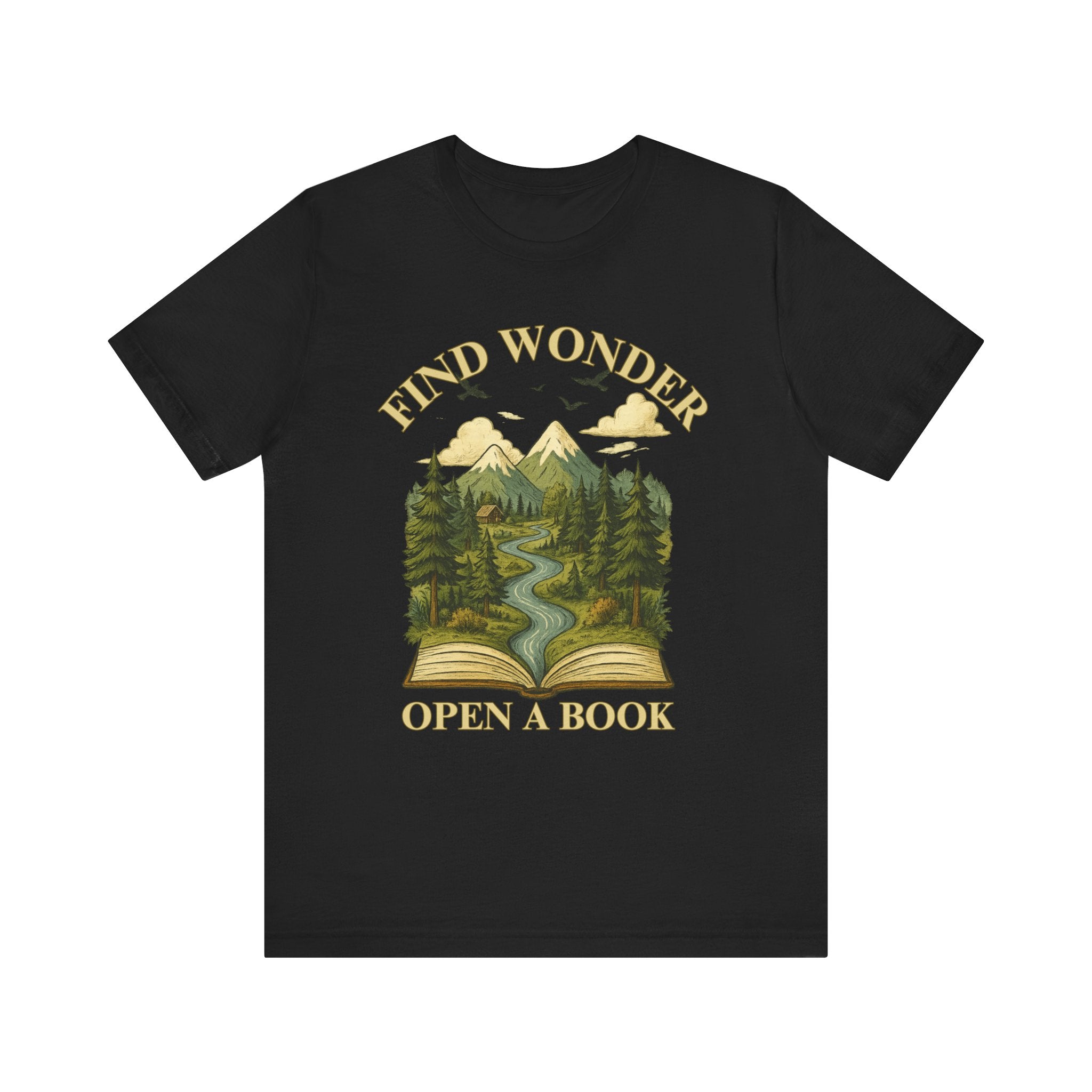 Find Wonder Open a Book Unisex Short Sleeve Tee
