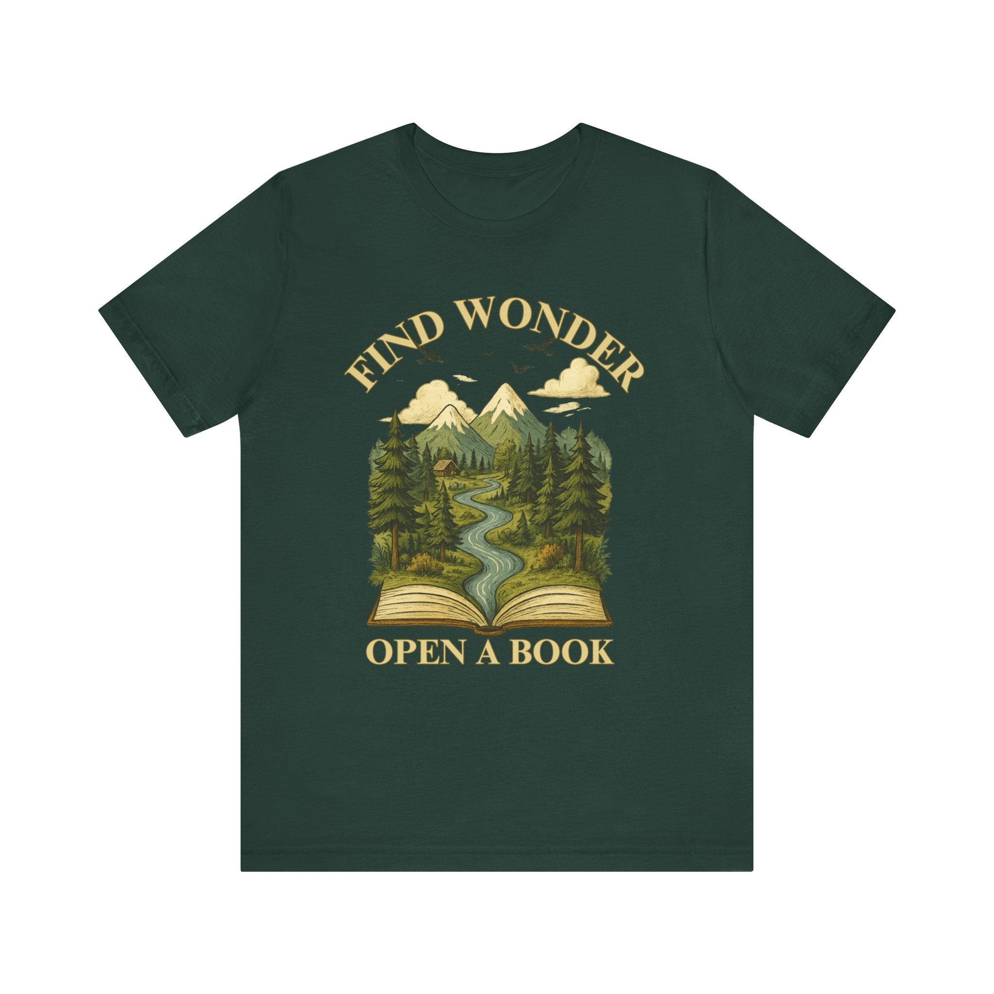 Find Wonder Open a Book Unisex Short Sleeve Tee