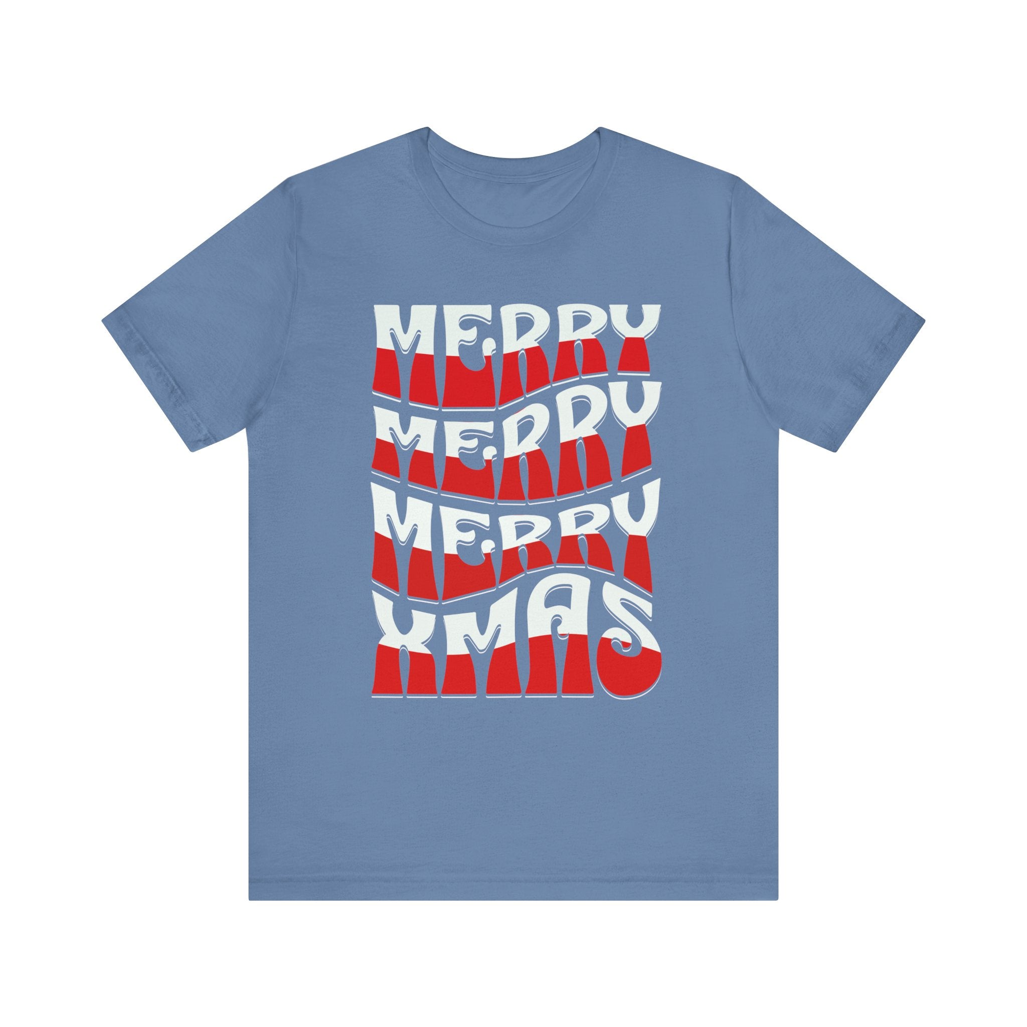 Merry Christmas Retro Wave Tee — Retro Holiday Graphic T-Shirt
