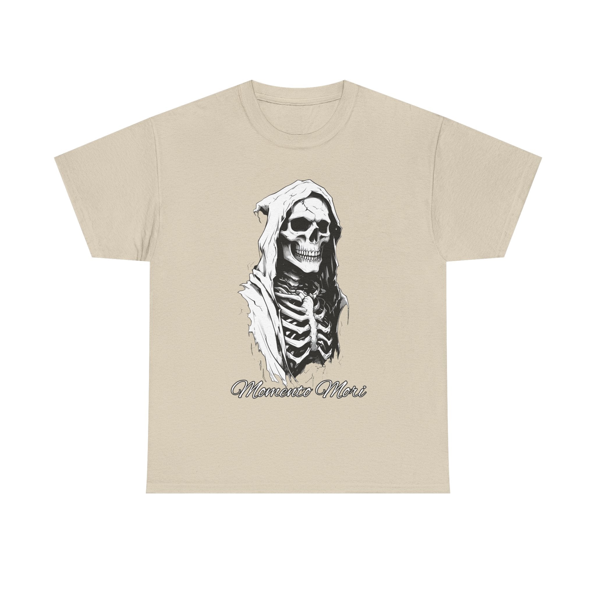 Skull Design Unisex Heavy Cotton Tee | Memoria Mortis | Halloween Shirt, Graphic Tee, Gothic Apparel, Casual Wear, Unique Gift