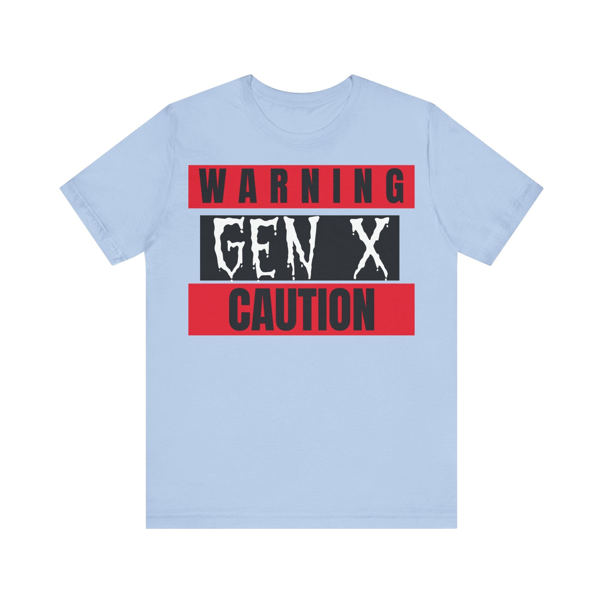 Warning Gen X Caution Tee, Unisex Jersey Tee, Vintage Style T-Shirt, Nostalgic Apparel, Gift for Gen Xers, Funny Gen X Shirt