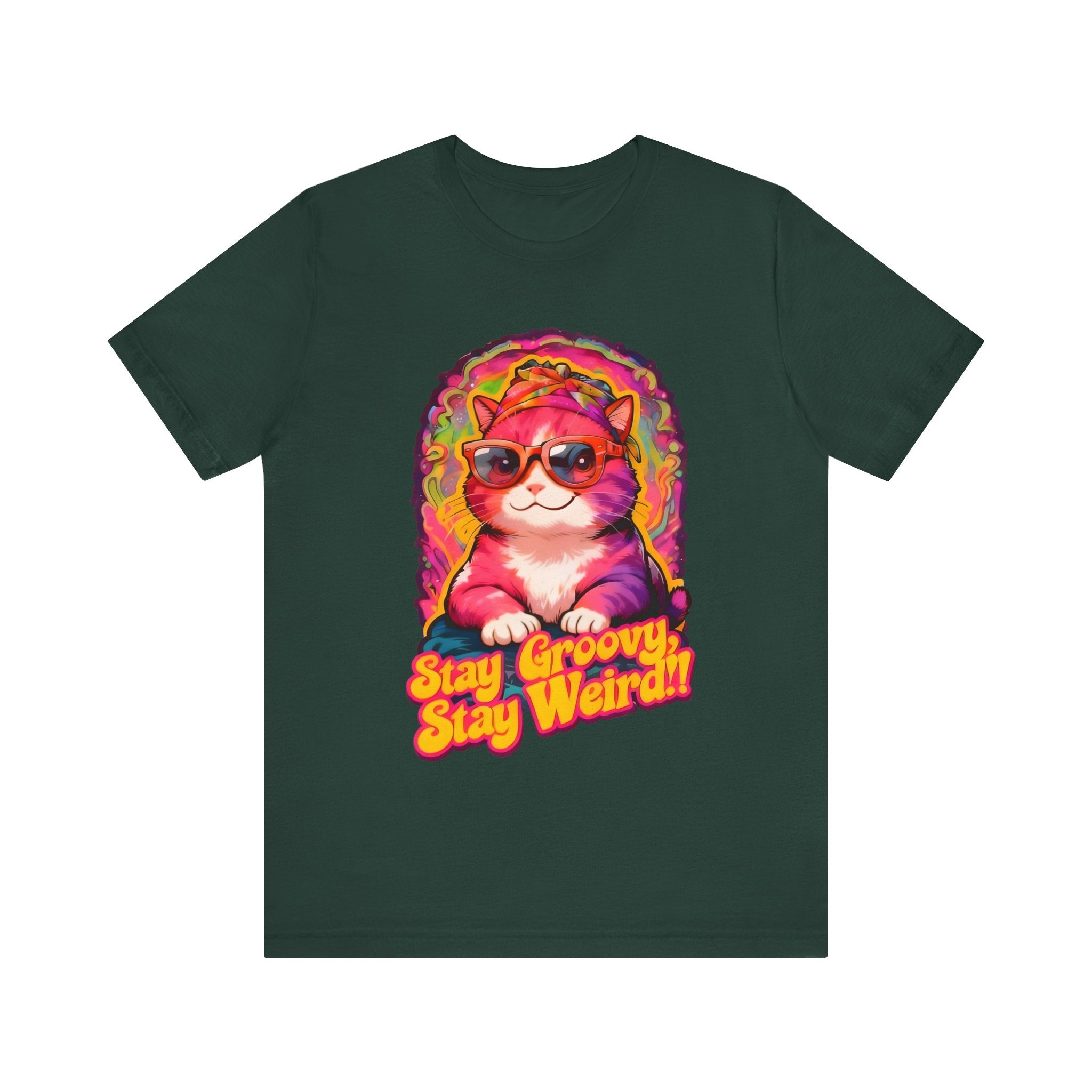 Stay Groovy Cat Tee - Unisex Jersey Short Sleeve T-Shirt