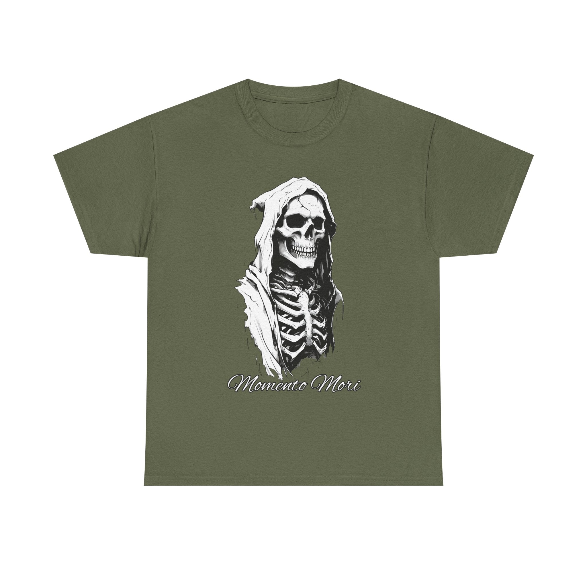 Skull Design Unisex Heavy Cotton Tee | Memoria Mortis | Halloween Shirt, Graphic Tee, Gothic Apparel, Casual Wear, Unique Gift