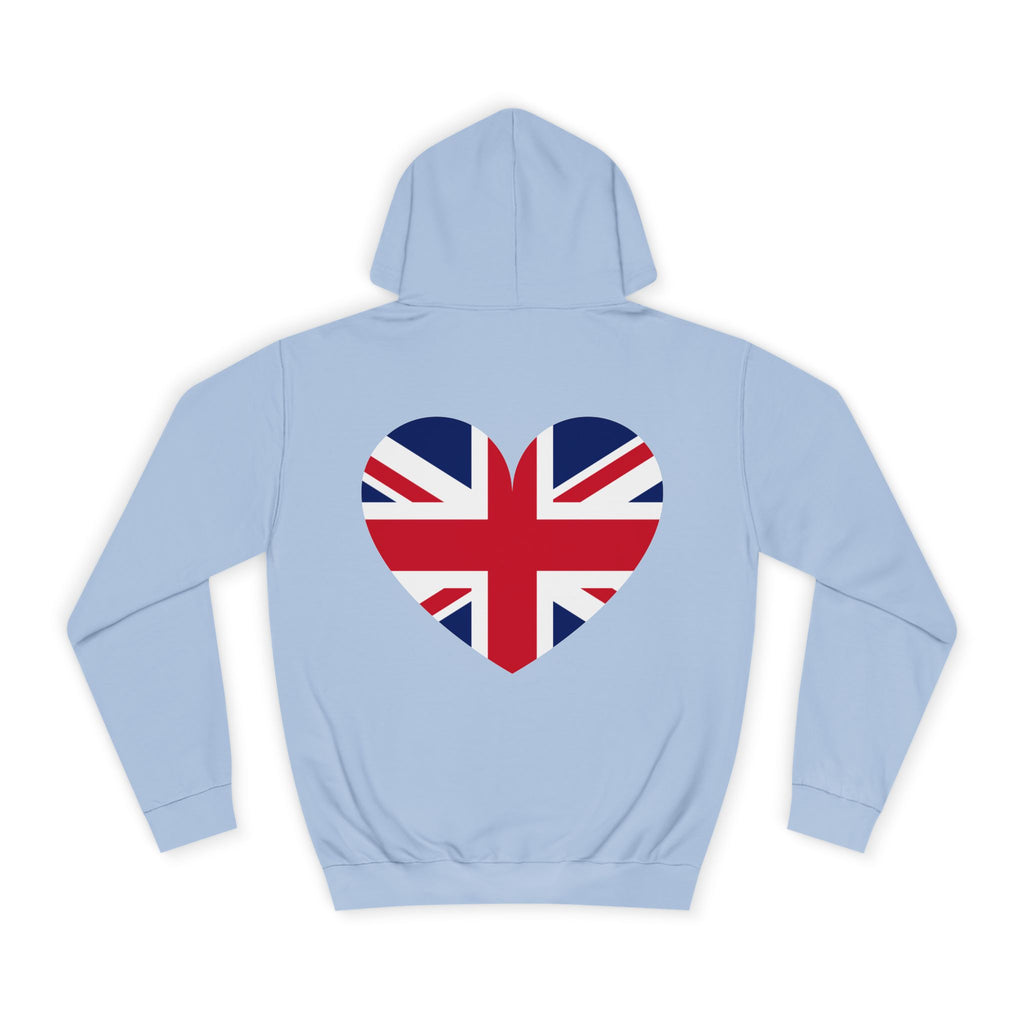 Love Me or Leave Me College Hoodie - Unisex Casual Wear, Cozy Street Style, Perfect Gift, British Heart Design