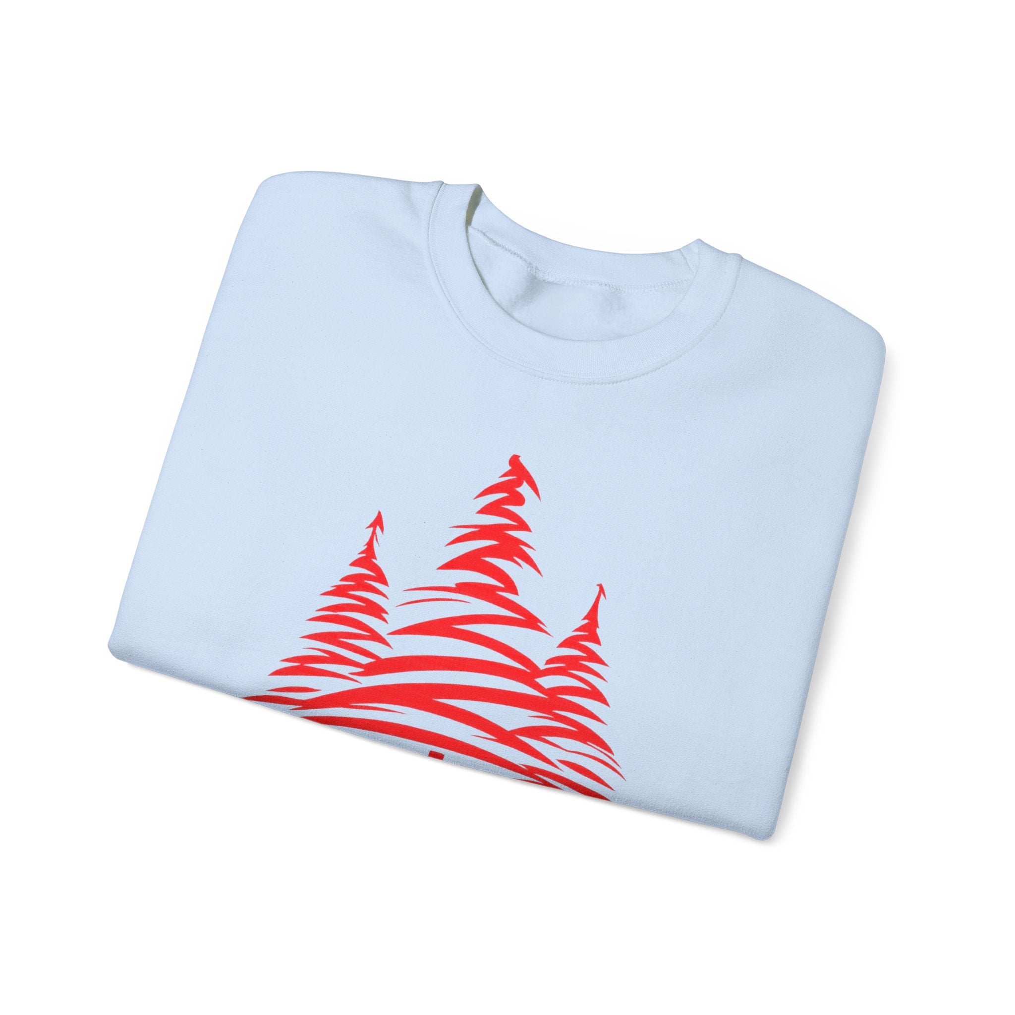 Merry Christmas Crewneck Sweatshirt — Red Tree Holiday Sweatshirt