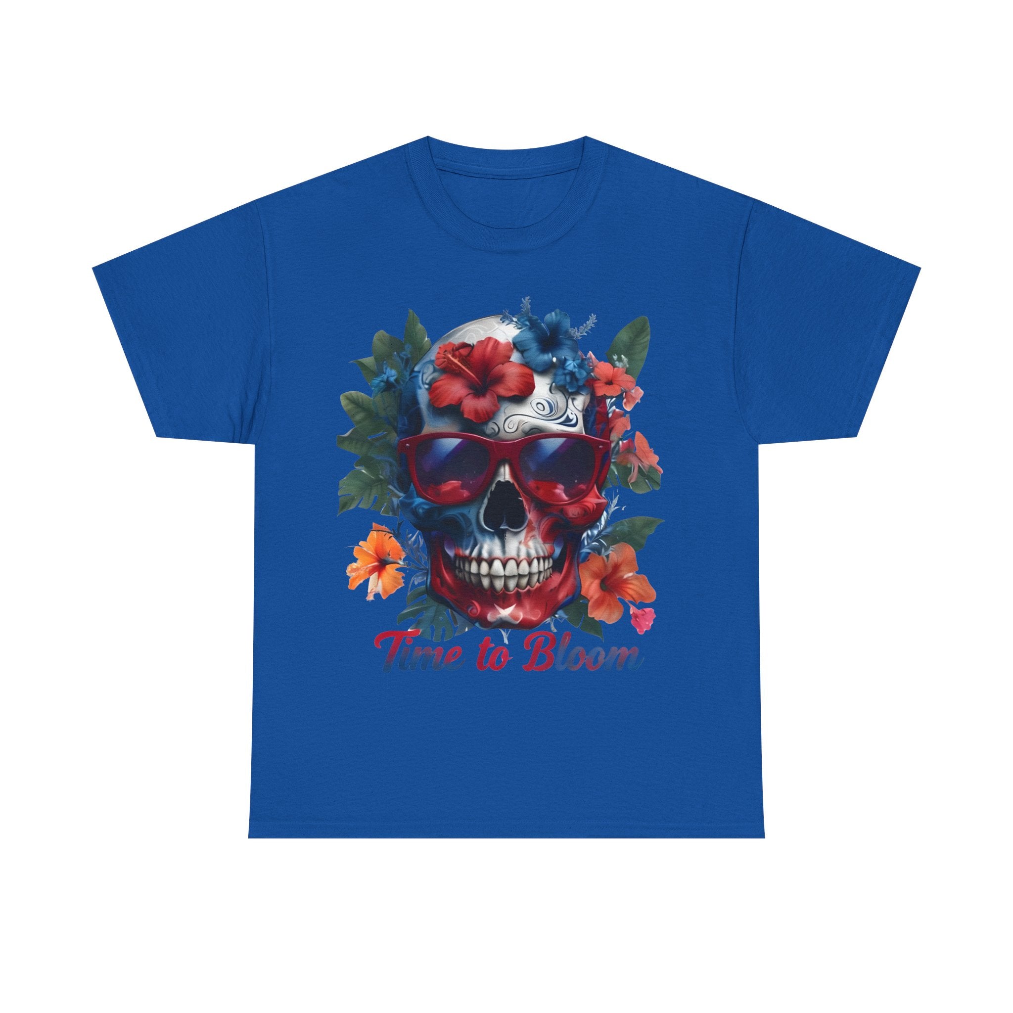 Skull Floral Tee - Time to Bloom, Unisex T-Shirt, Graphic Tee, Gift for Flower Lovers, Vintage Style Apparel