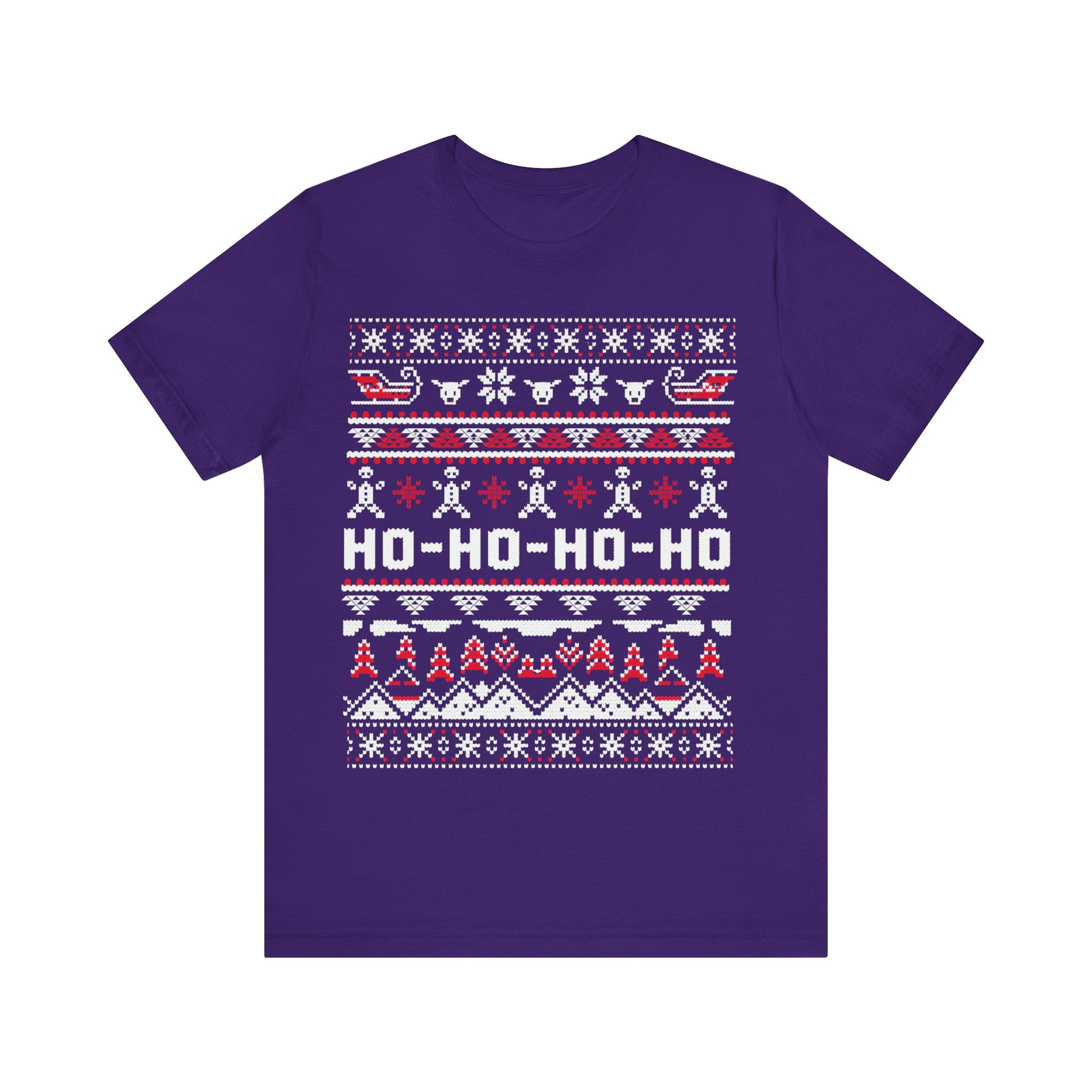 Ho-Ho-Ho Holiday Tee — Festive Christmas Sweater Print Shirt