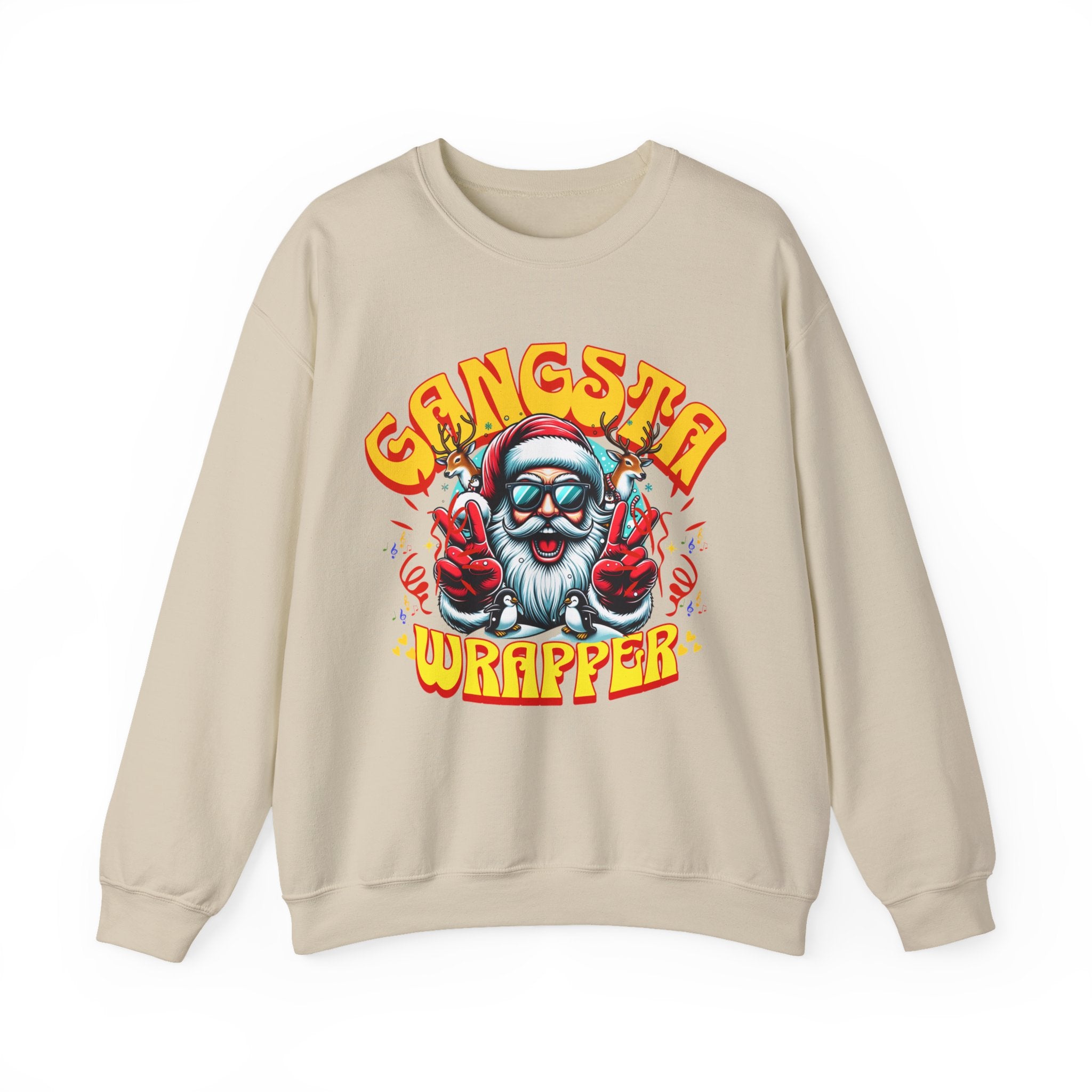 Gangsta Wrapper Sweatshirt - Funny Unisex Holiday Crewneck
