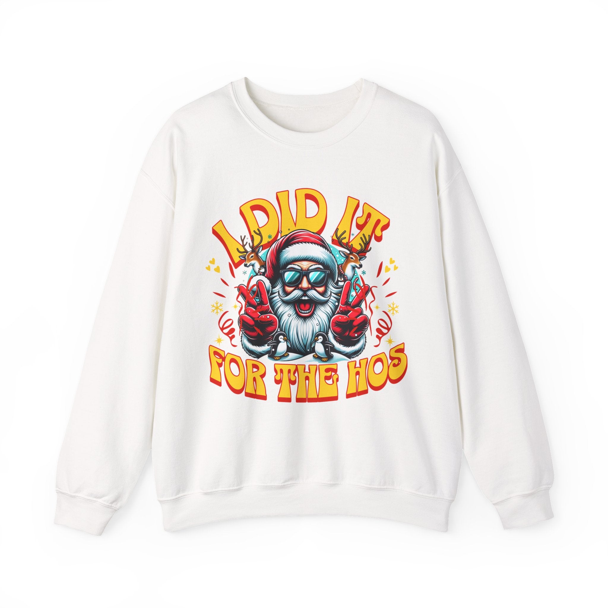 Festive Crewneck Sweatshirt - "I Did It for the Ho's"
