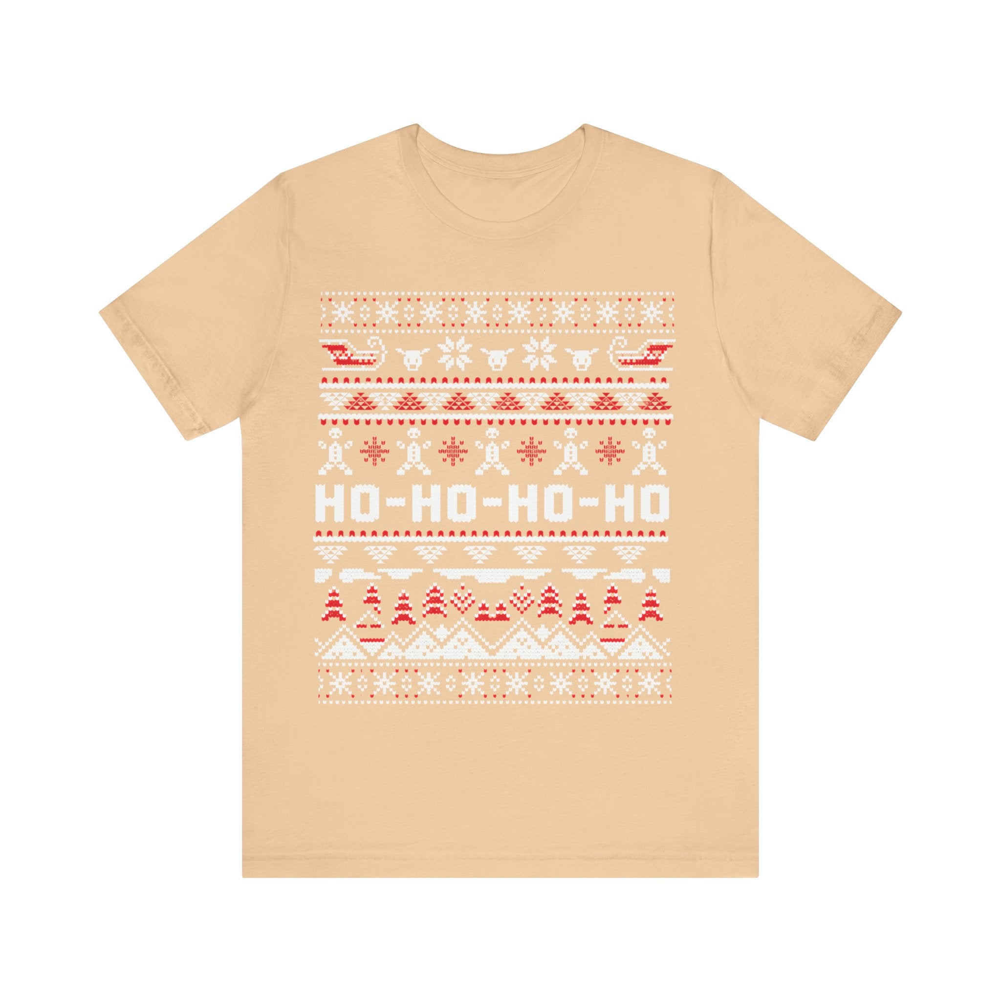 Ho-Ho-Ho Holiday Tee — Festive Christmas Sweater Print Shirt