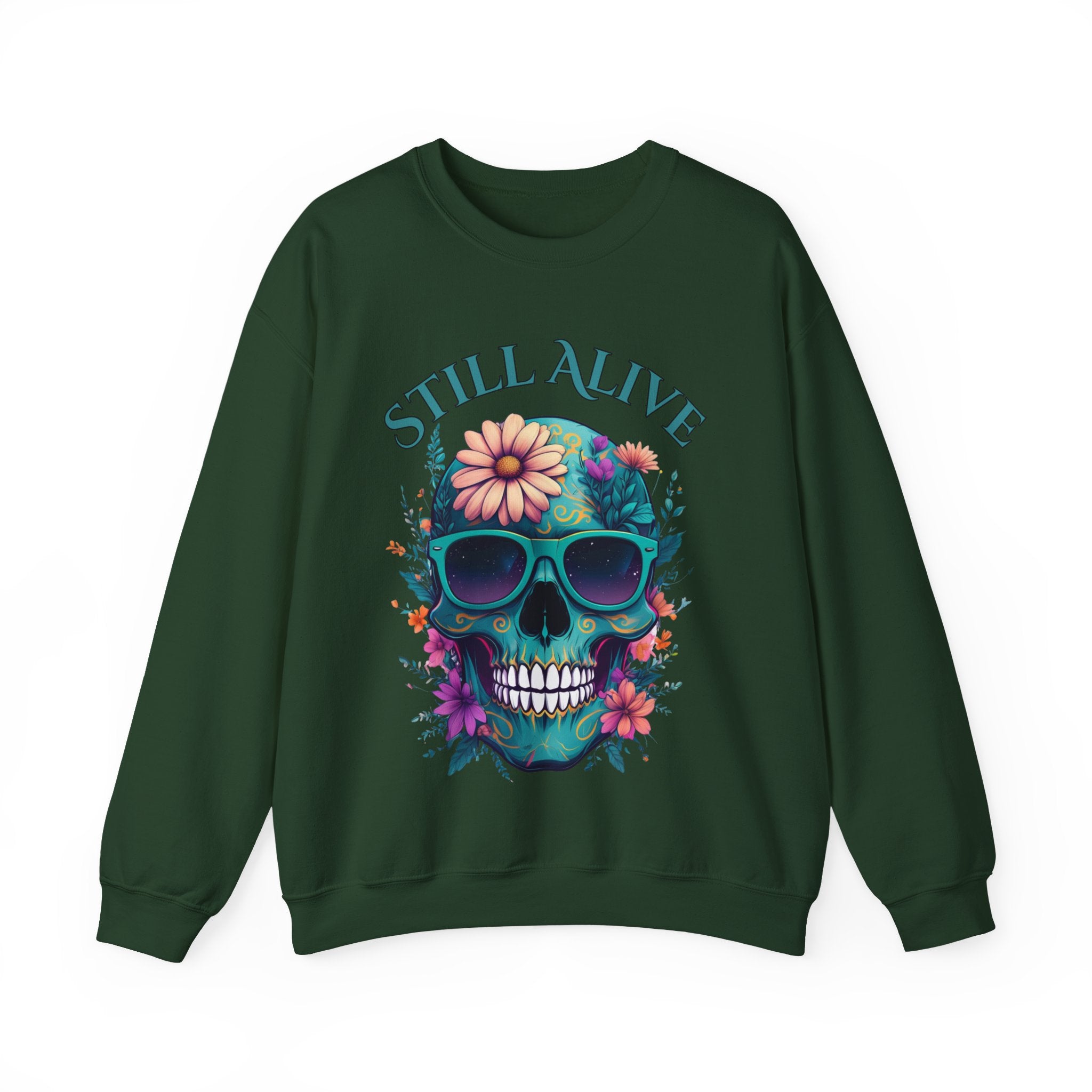 Still Alive Skull Floral Crewneck Sweatshirt