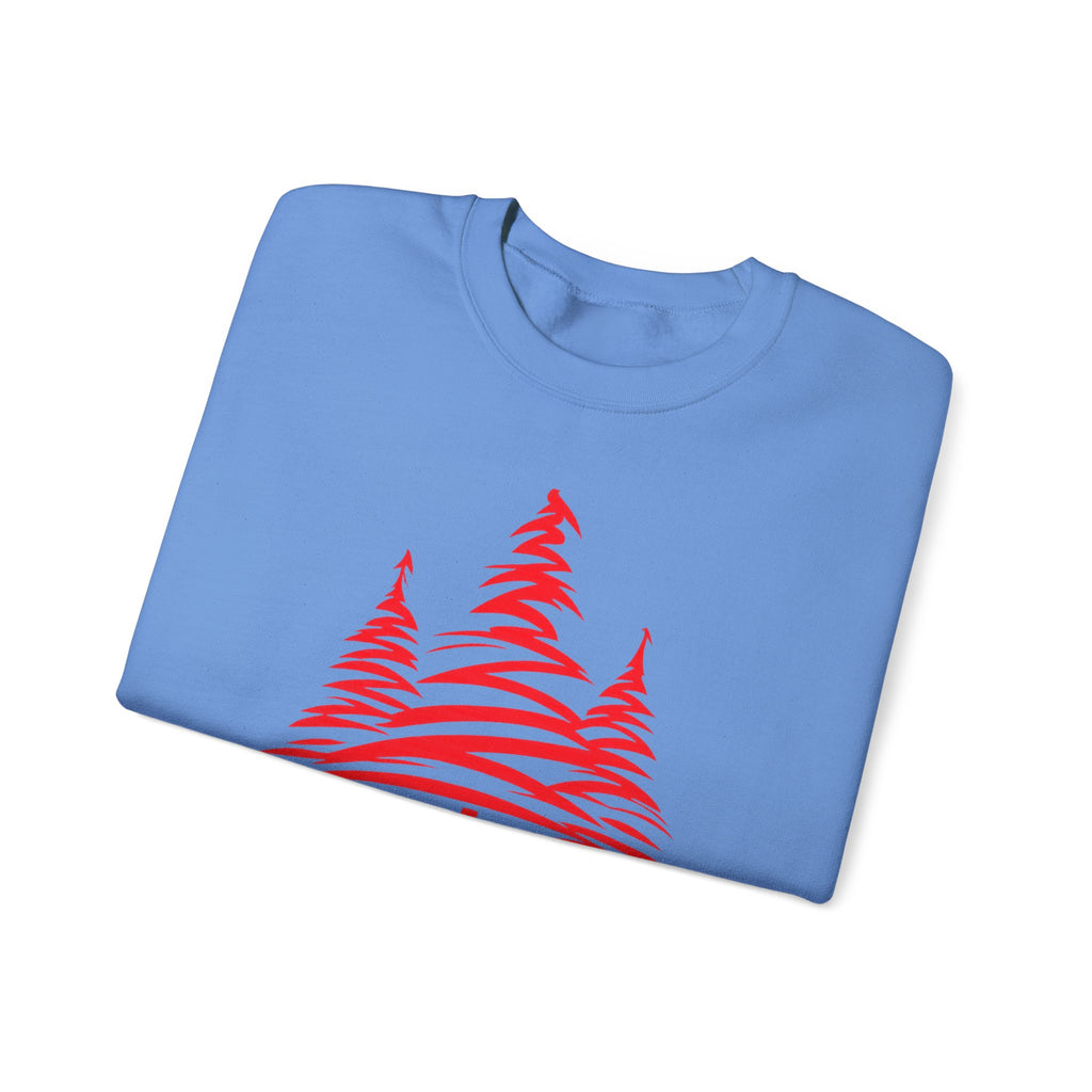 Merry Christmas Crewneck Sweatshirt — Red Tree Holiday Sweatshirt