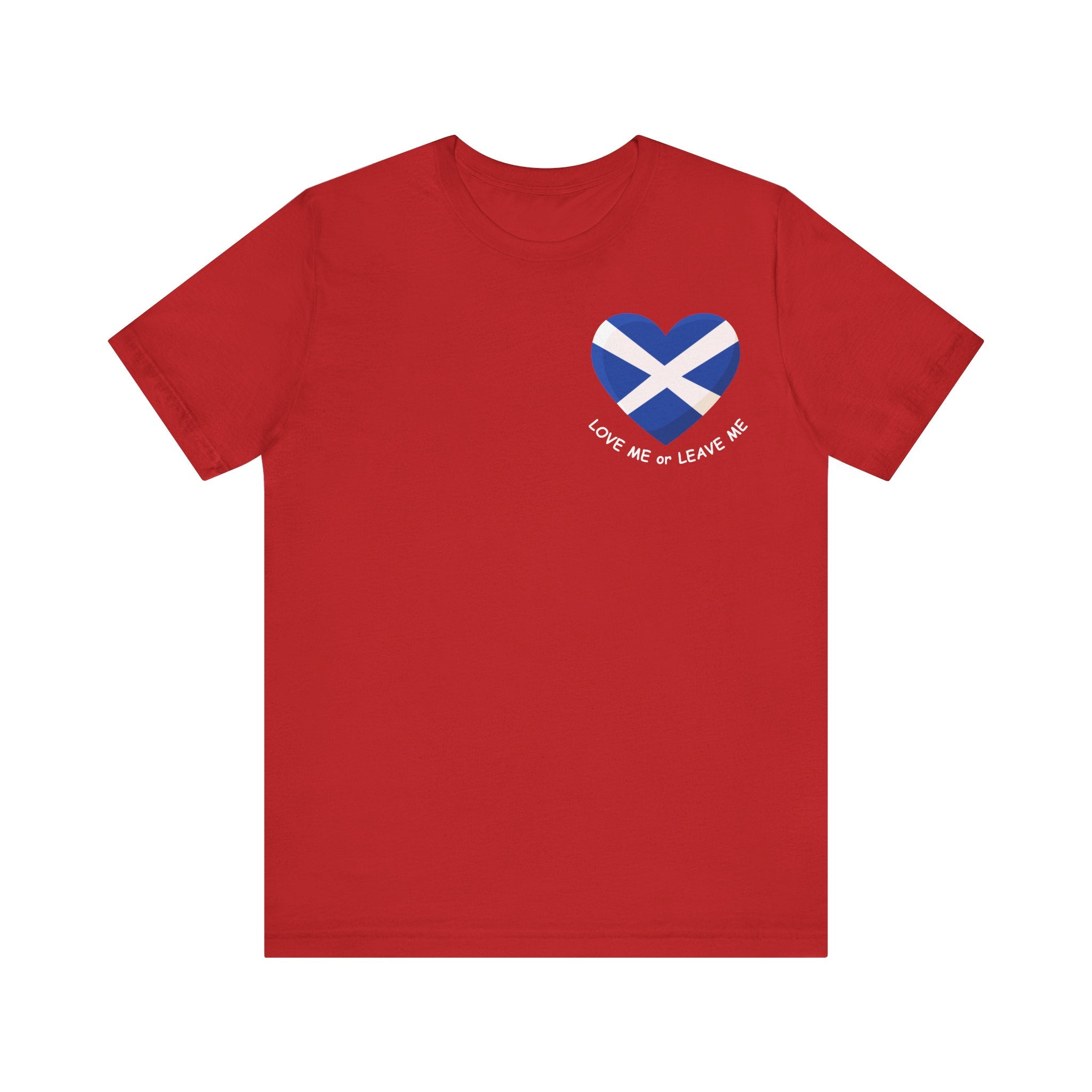 Scotland Love Graphic Tee | Unisex Jersey Short Sleeve Shirt, Casual Wear, Travel Gift, Scottish Pride, Heart Design