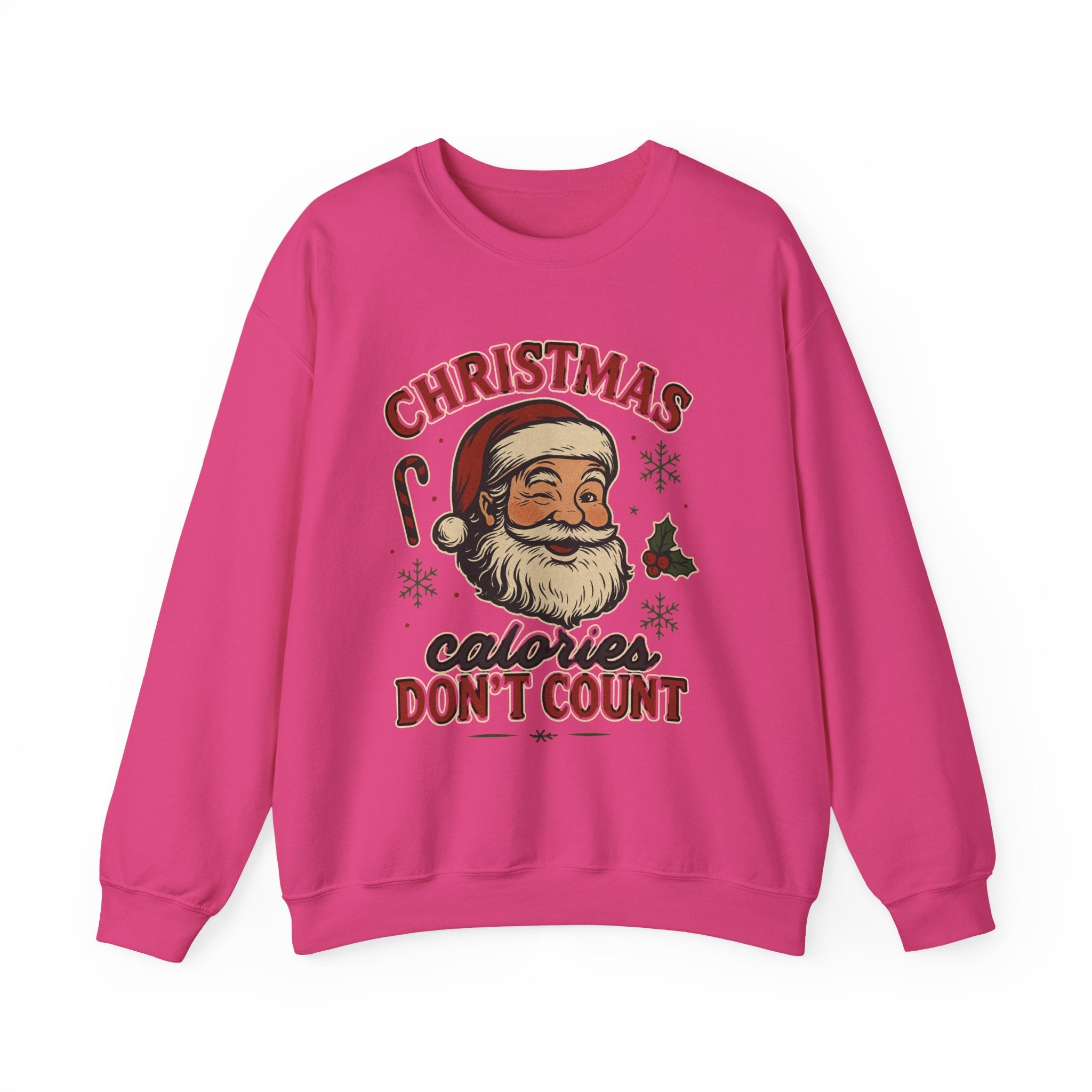 Christmas 'Calories Don't Count' Sweatshirt – Retro Santa Holiday Crewneck