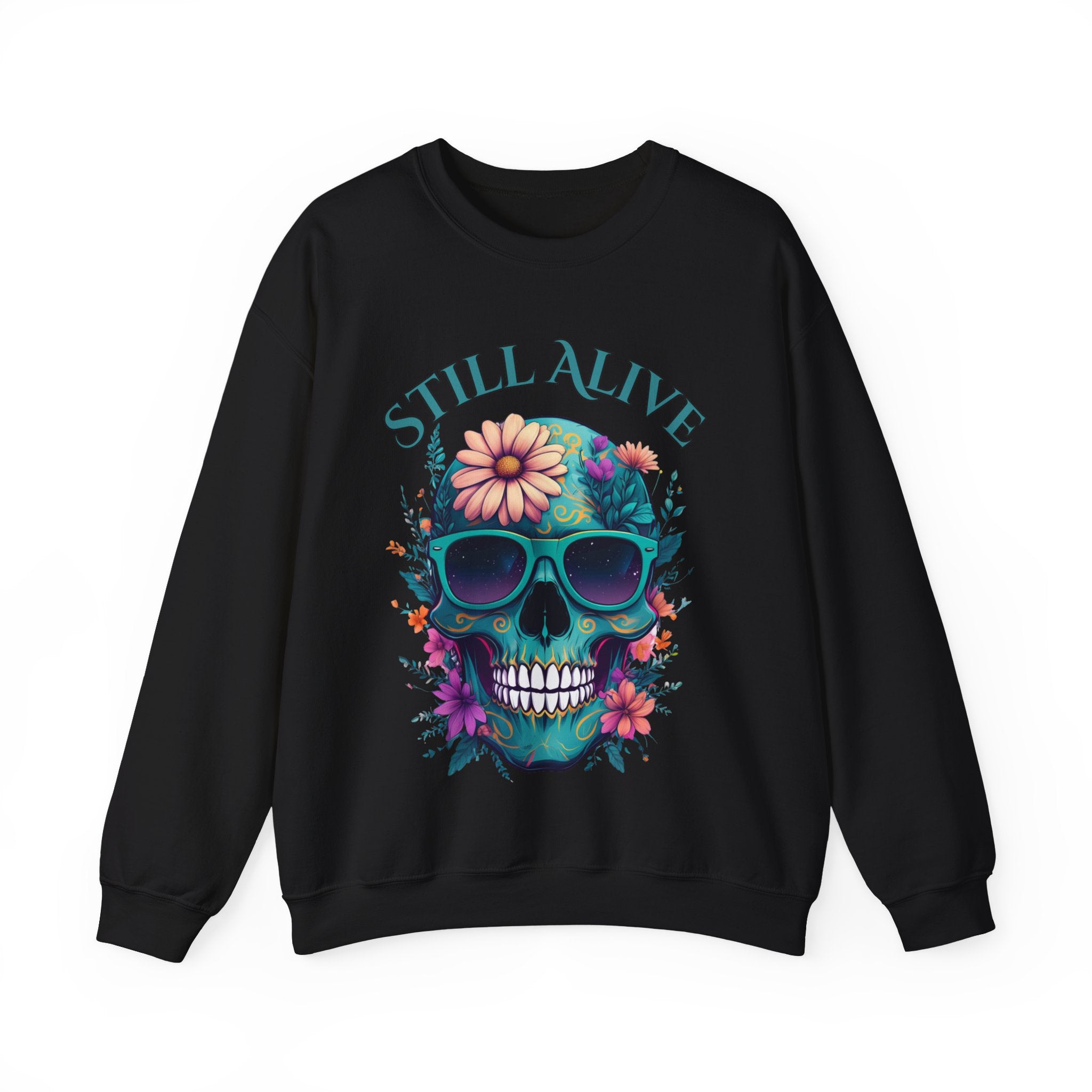 Still Alive Skull Floral Crewneck Sweatshirt