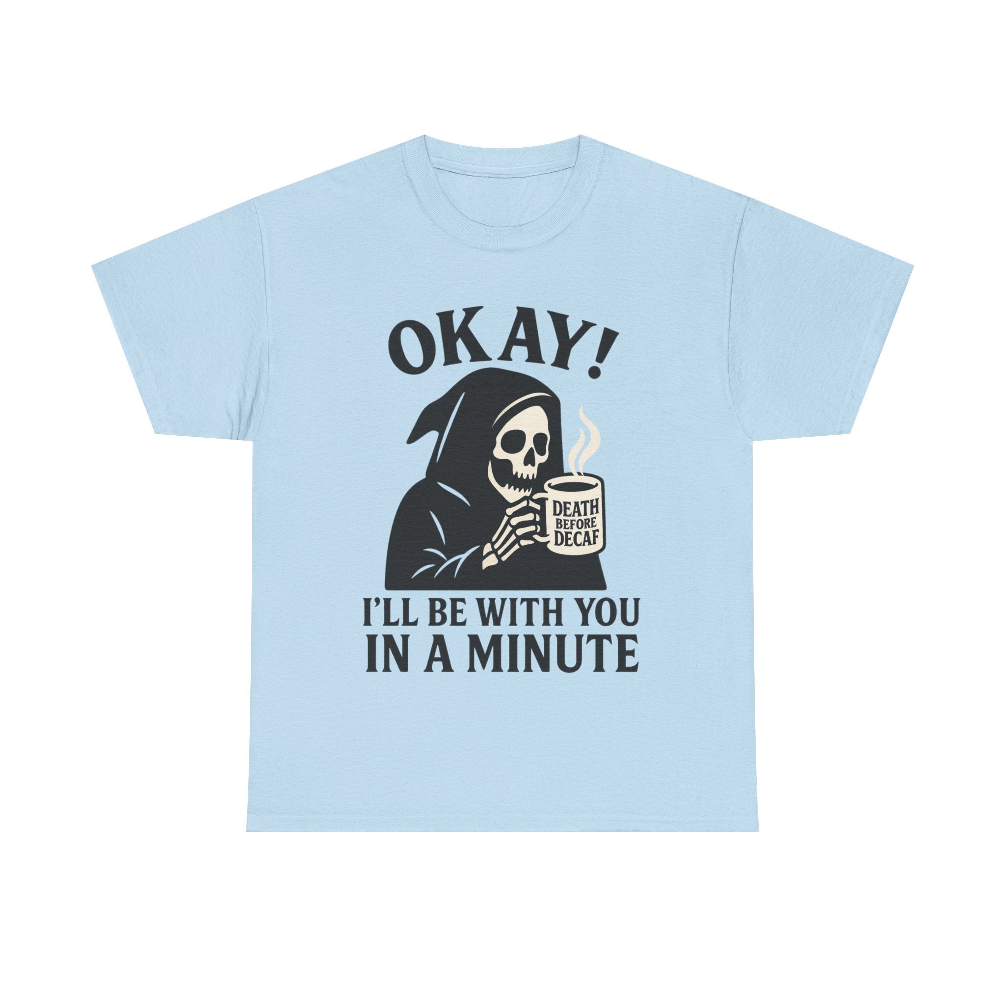 Funny Grim Reaper T-Shirt, Unisex Heavy Cotton Tee for Halloween, Gift for Friends, Skull Design, Quirky Casual Wear