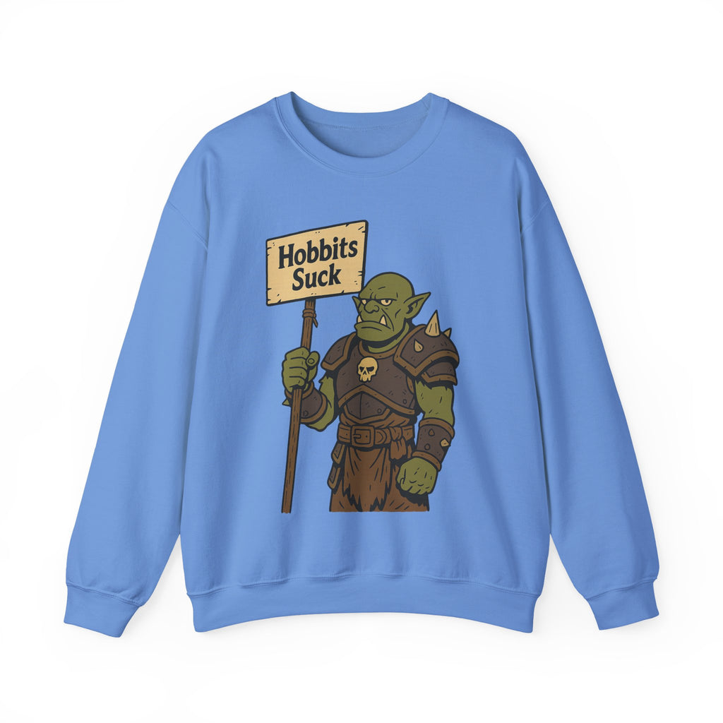 Funny Fantasy Sweatshirt - 'Hobbits Suck' Graphic Crewneck