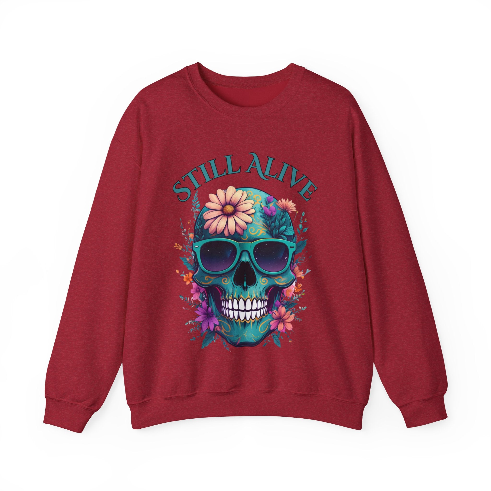 Still Alive Skull Floral Crewneck Sweatshirt