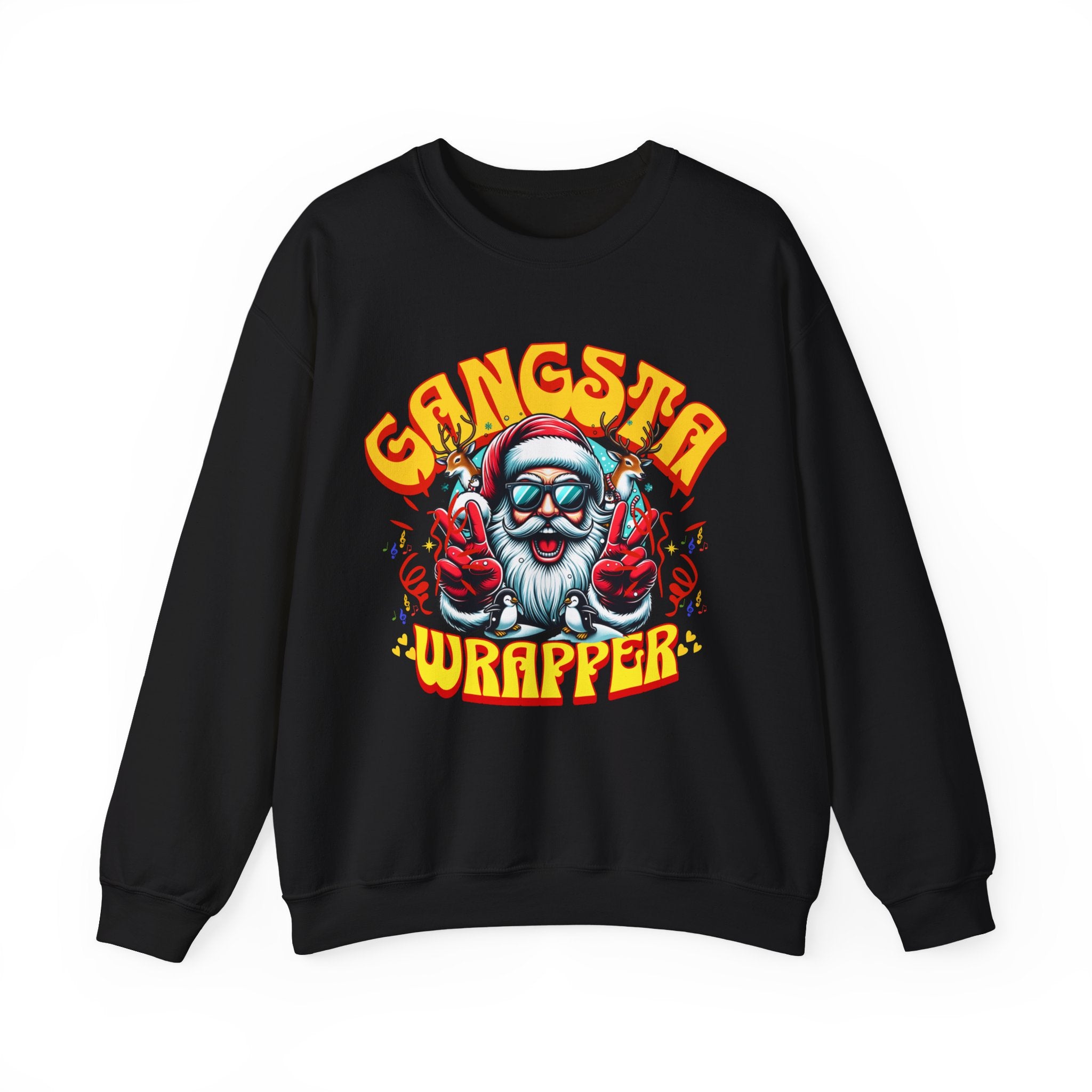 Gangsta Wrapper Sweatshirt - Funny Unisex Holiday Crewneck