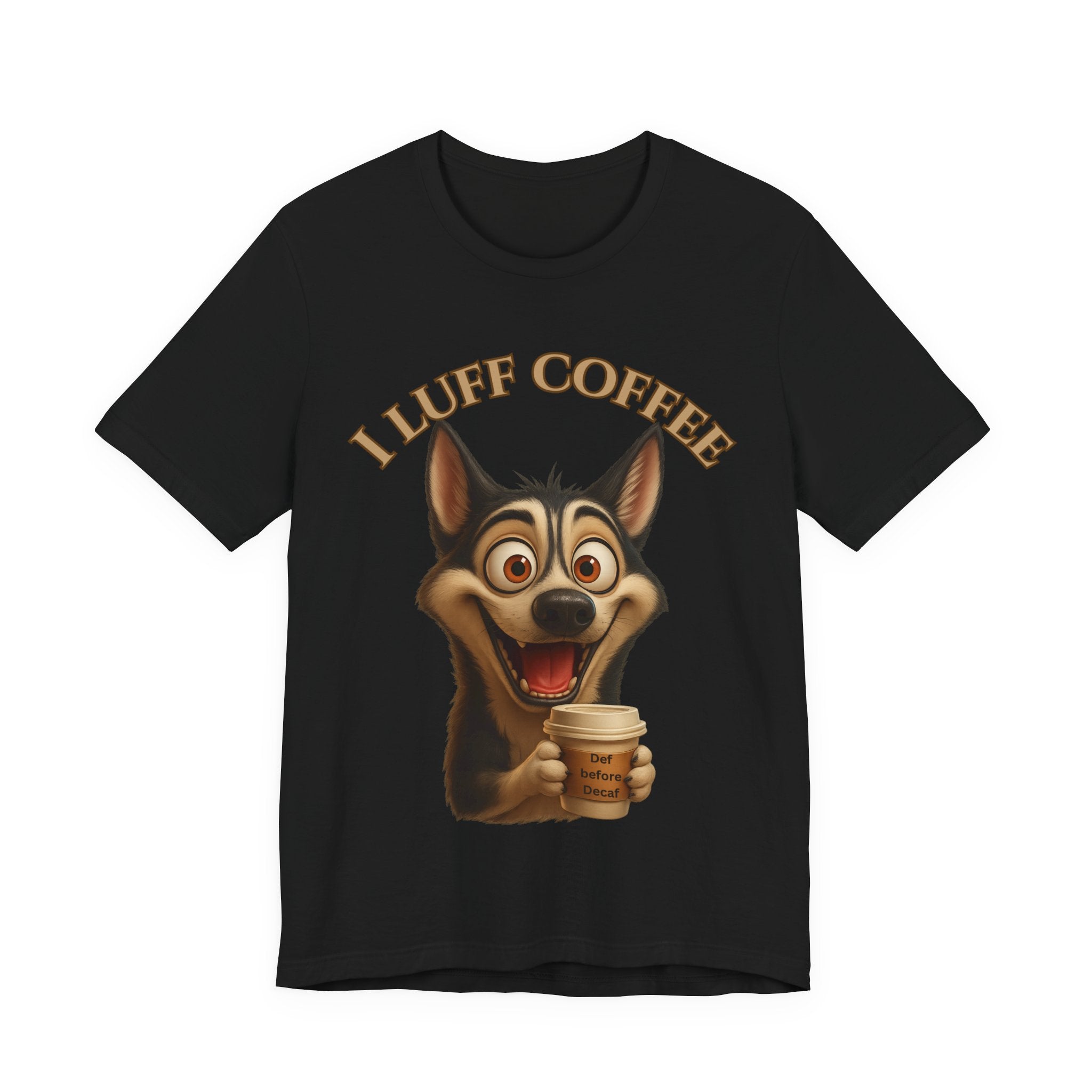 Funny Coffee Lover Tee | I Luff Coffee Unisex Jersey Short Sleeve T-Shirt