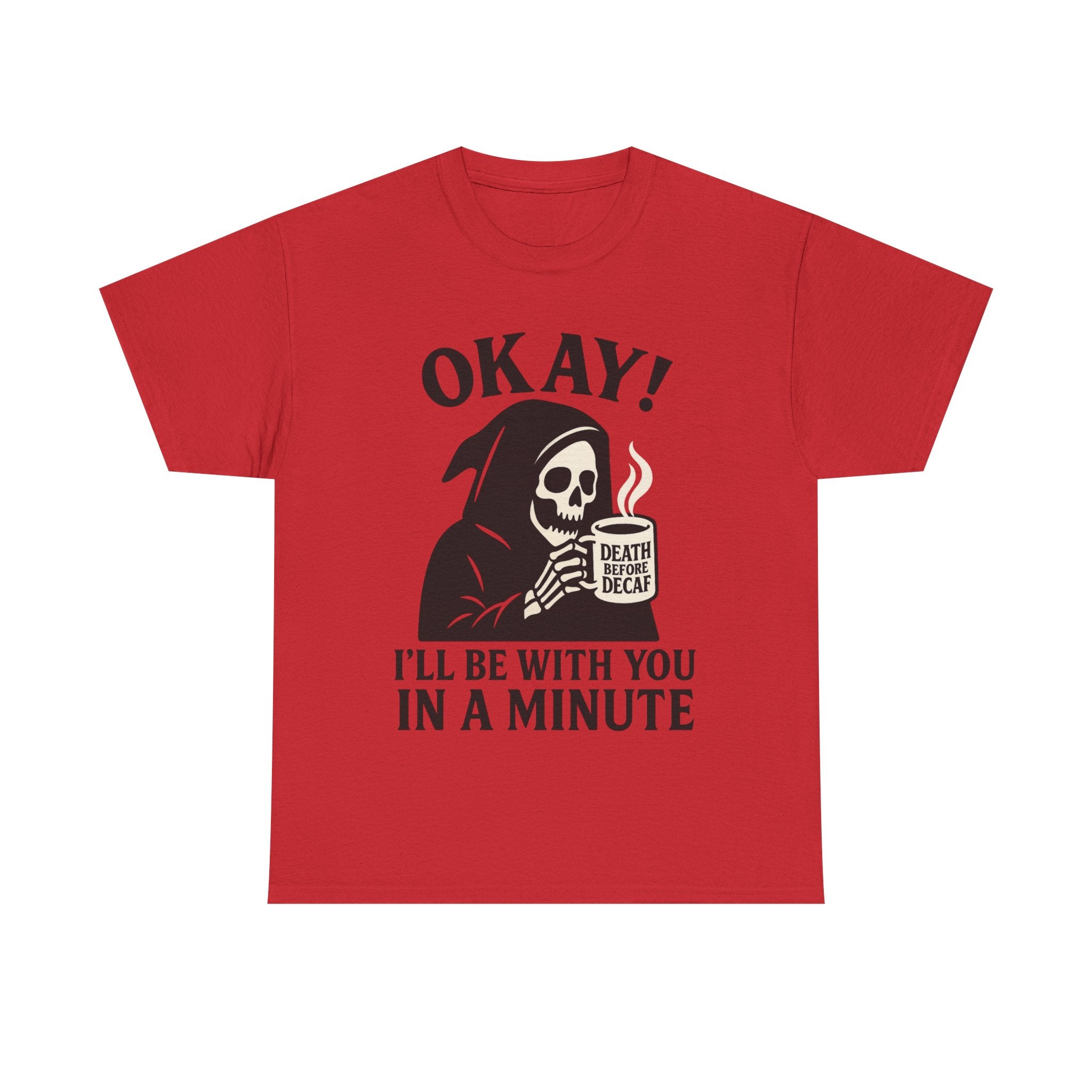 Funny Grim Reaper T-Shirt, Unisex Heavy Cotton Tee for Halloween, Gift for Friends, Skull Design, Quirky Casual Wear