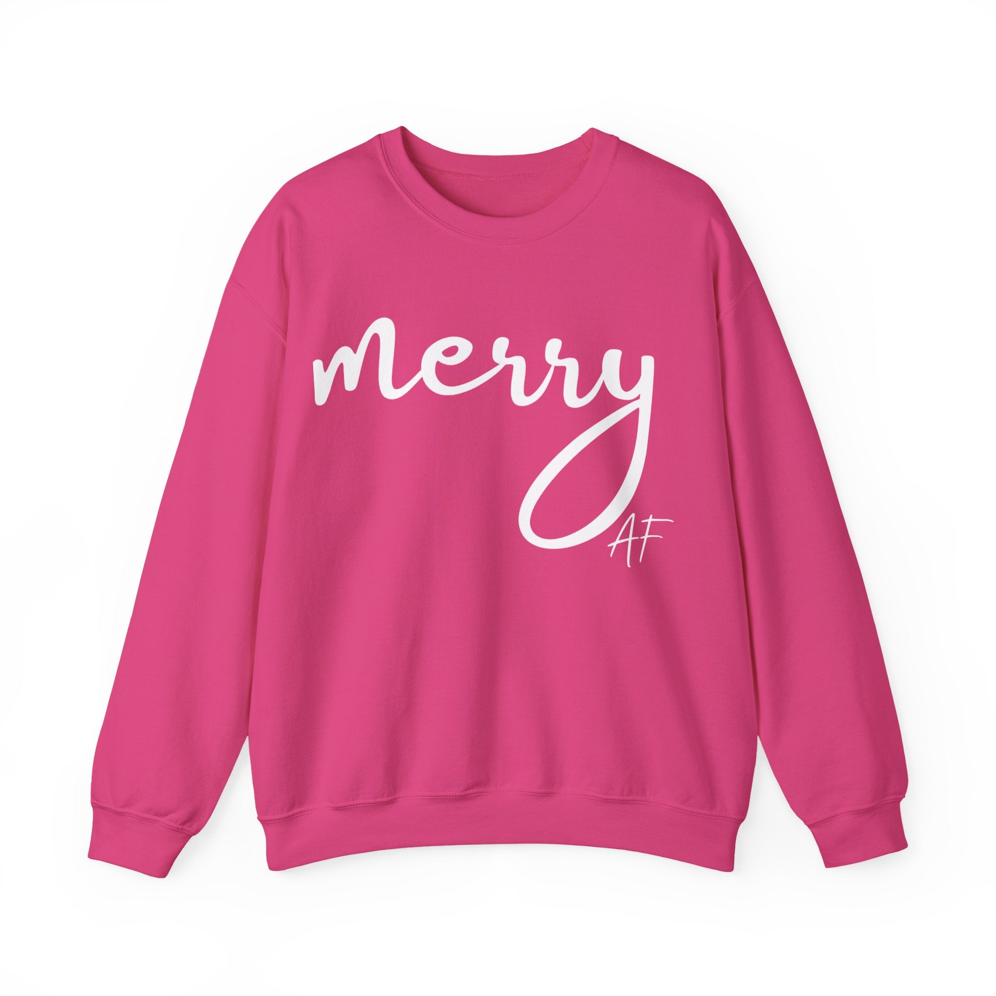 Merry AF Crewneck Sweatshirt – Funny Christmas Holiday Sweater