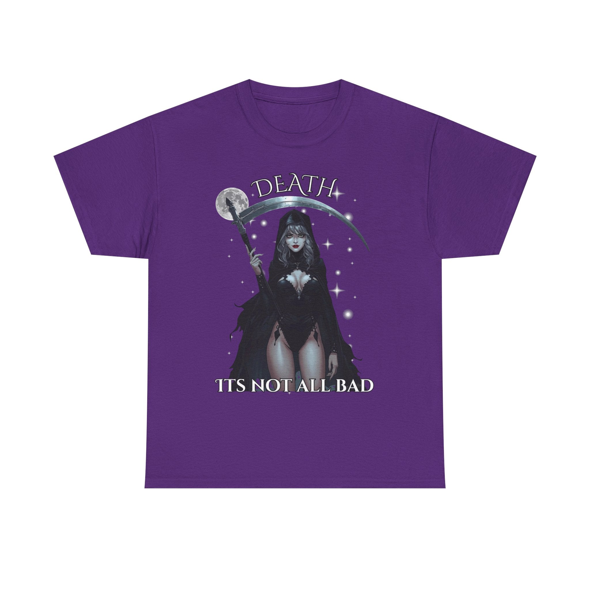 Gothic Death-Themed Tee, Death T-Shirt, Halloween Apparel, Unisex Top, Spooky Gift, Casual Goth Wardrobe
