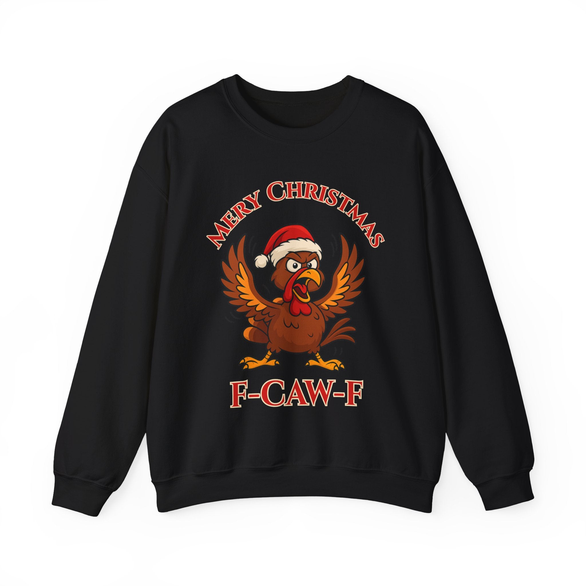 Funny Christmas Crewneck Sweatshirt - "Mery Christmas F-CAW-F"