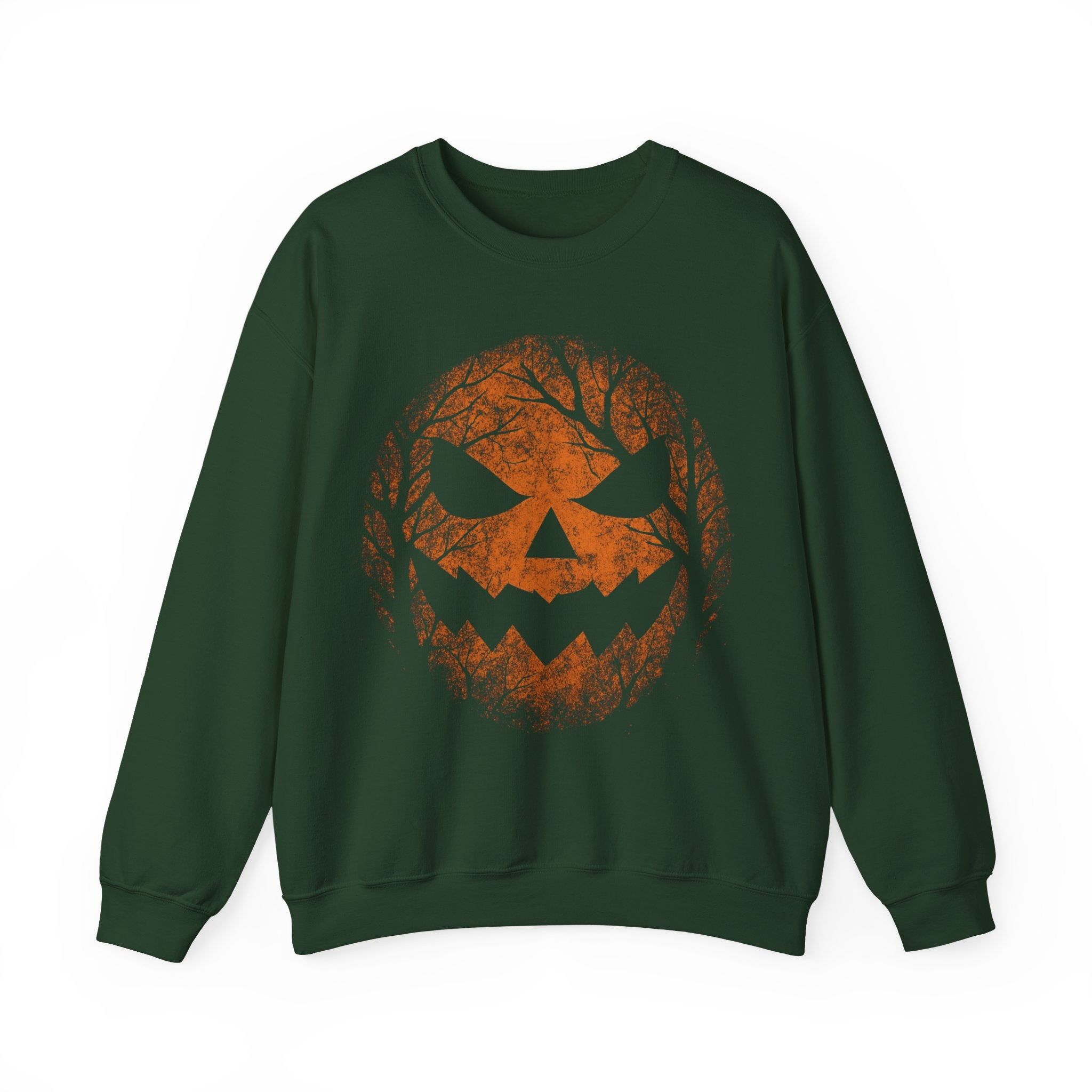 Spooky Halloween Crewneck Sweatshirt with Jack-o'-Lantern Design