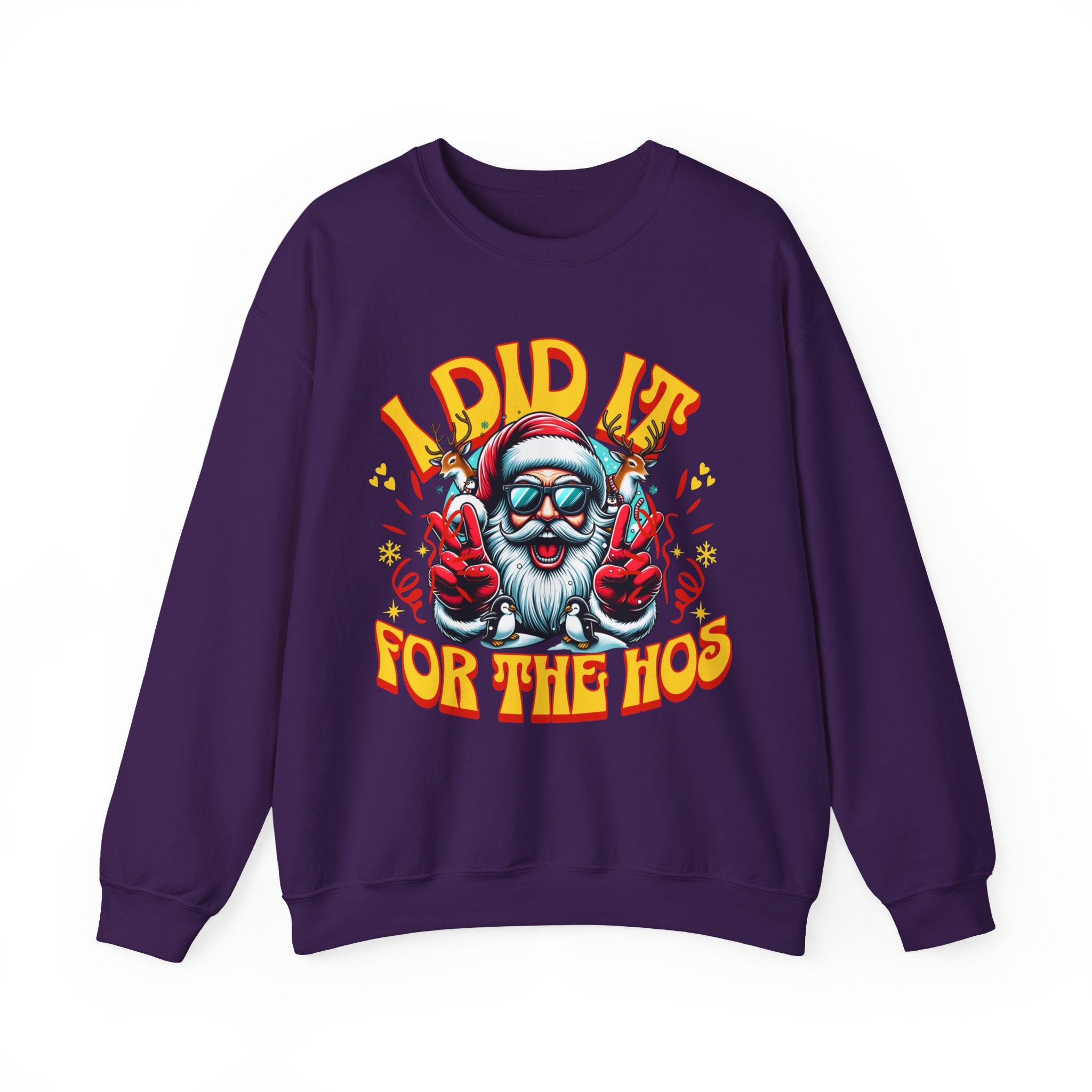 Festive Crewneck Sweatshirt - "I Did It for the Ho's"