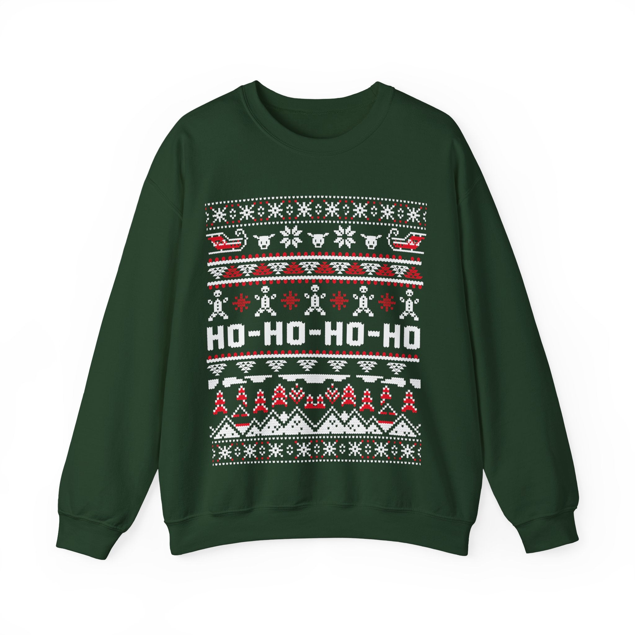 Christmas Ho-Ho-Ho Crewneck Sweatshirt — Festive Ugly Sweater Style