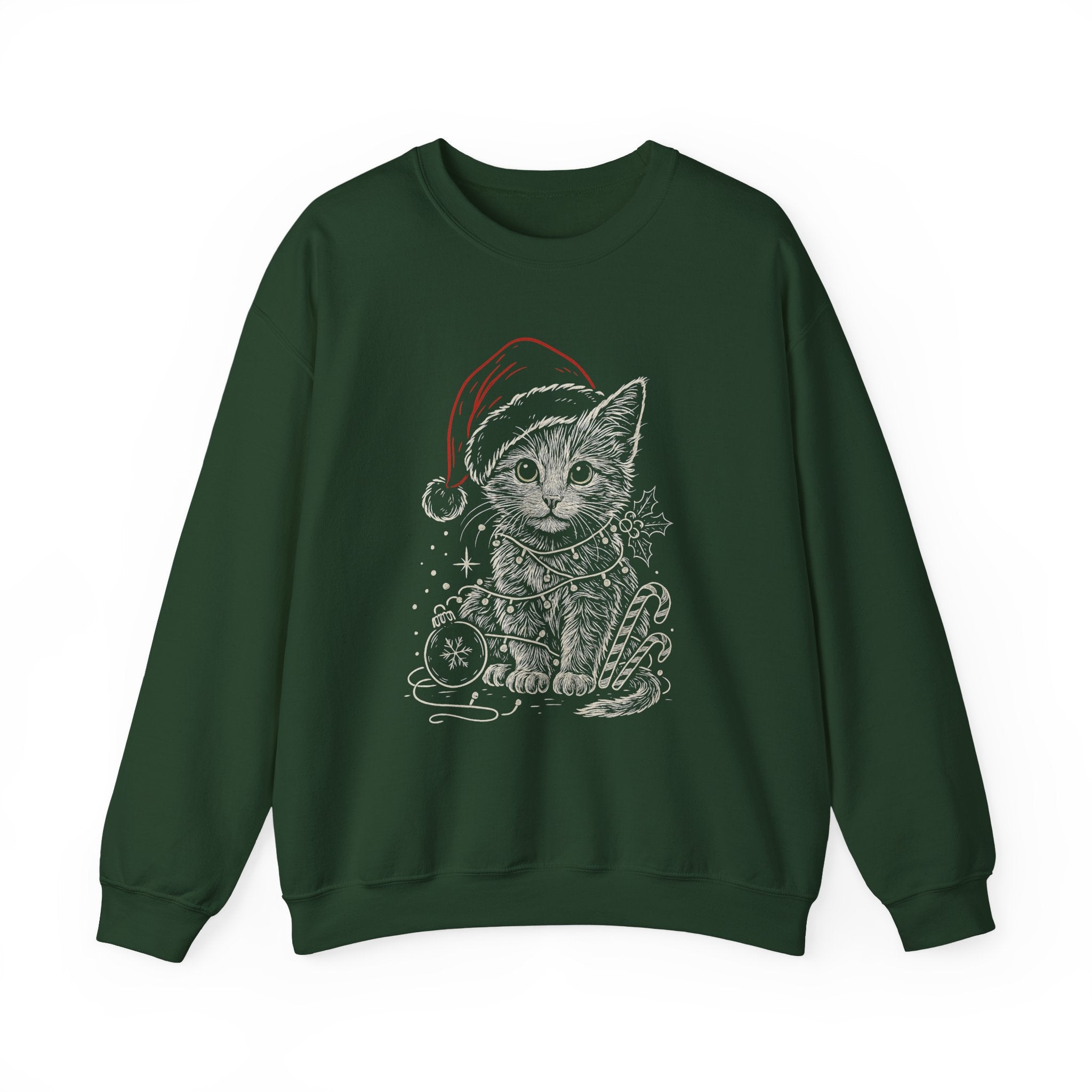 Cute Christmas Cat Crewneck Sweatshirt | Festive Holiday Sweatshirt, Gift for Cat Lovers, Cozy Winter Wear, Unique Cat Apparel, Fun [...]