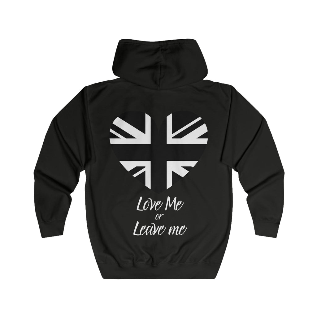 Patriotic Union Jack Love Zip Hoodie | Perfect Gift for Travelers, Fall Fashion, Casual Wear, British Pride, Love Theme