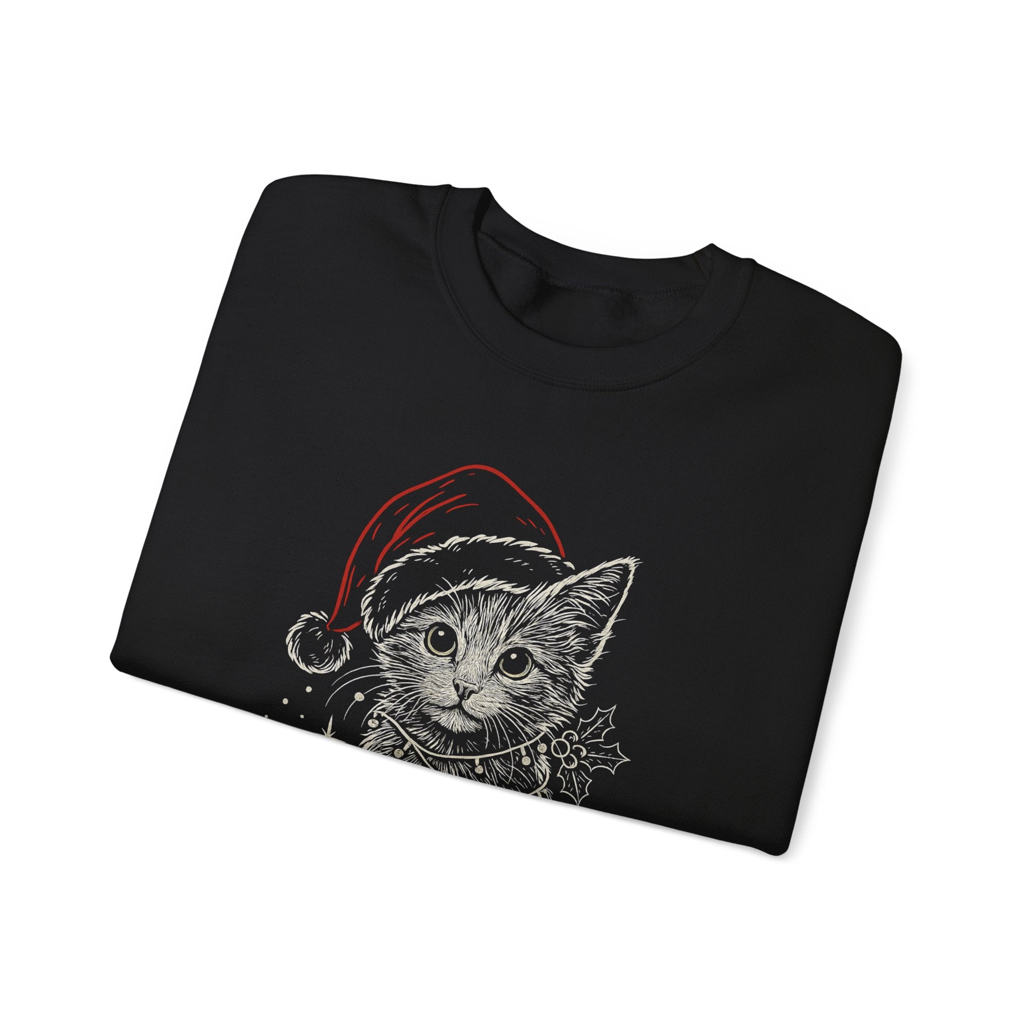 Cute Christmas Cat Crewneck Sweatshirt | Festive Holiday Sweatshirt, Gift for Cat Lovers, Cozy Winter Wear, Unique Cat Apparel, Fun [...]