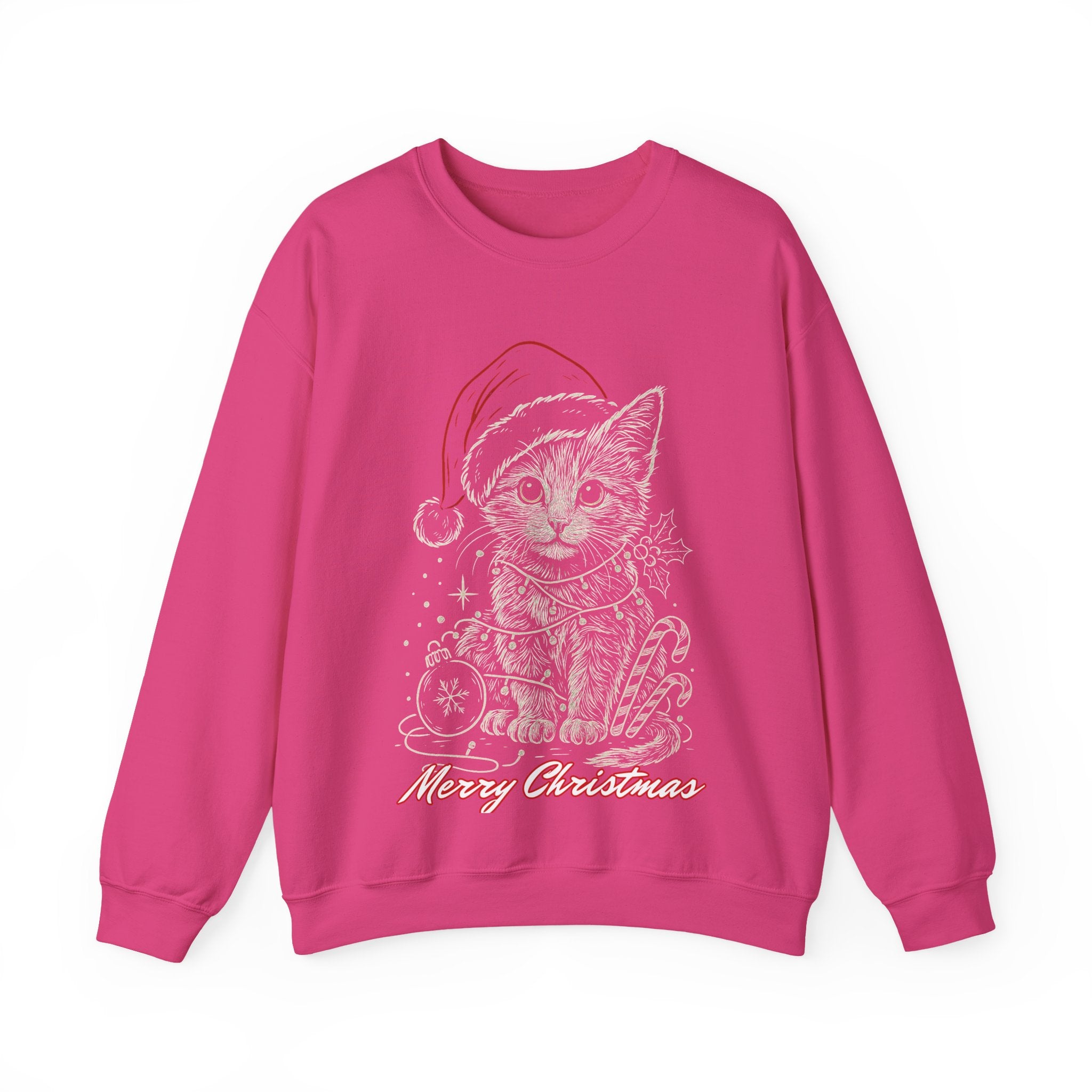 Christmas Kitten Sweatshirt — Merry Christmas Cat Holiday Crewneck