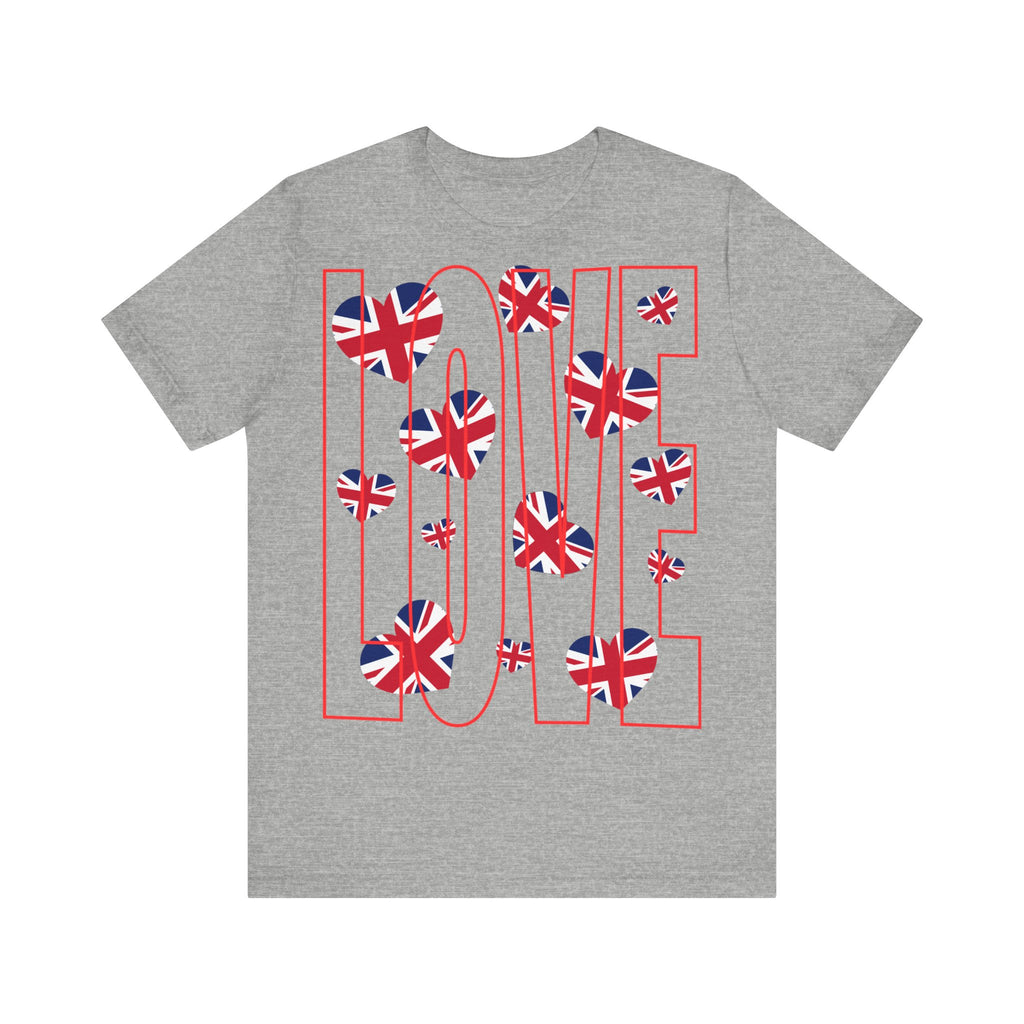 Love of Britain  Unisex Tee  , Casual Outings, British Pride, Gifts, Love UK