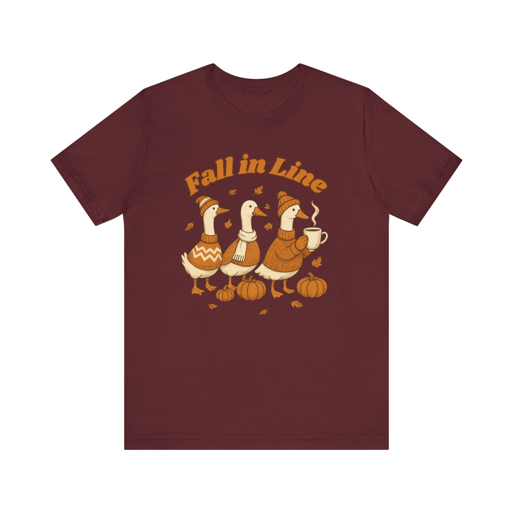 Fall in Line Unisex Tee - Cozy Autumn Graphic T-Shirt