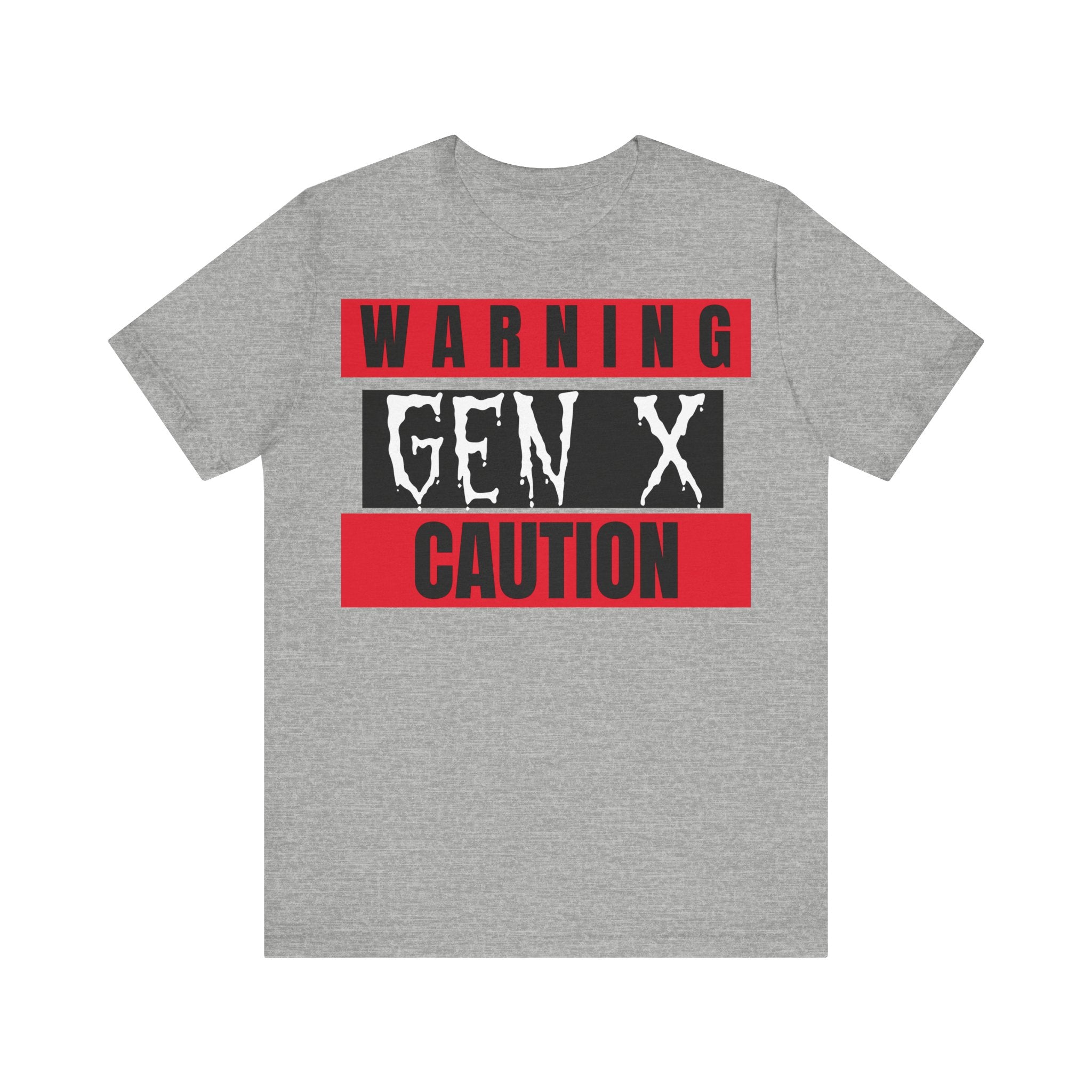 Warning Gen X Caution Tee, Unisex Jersey Tee, Vintage Style T-Shirt, Nostalgic Apparel, Gift for Gen Xers, Funny Gen X Shirt