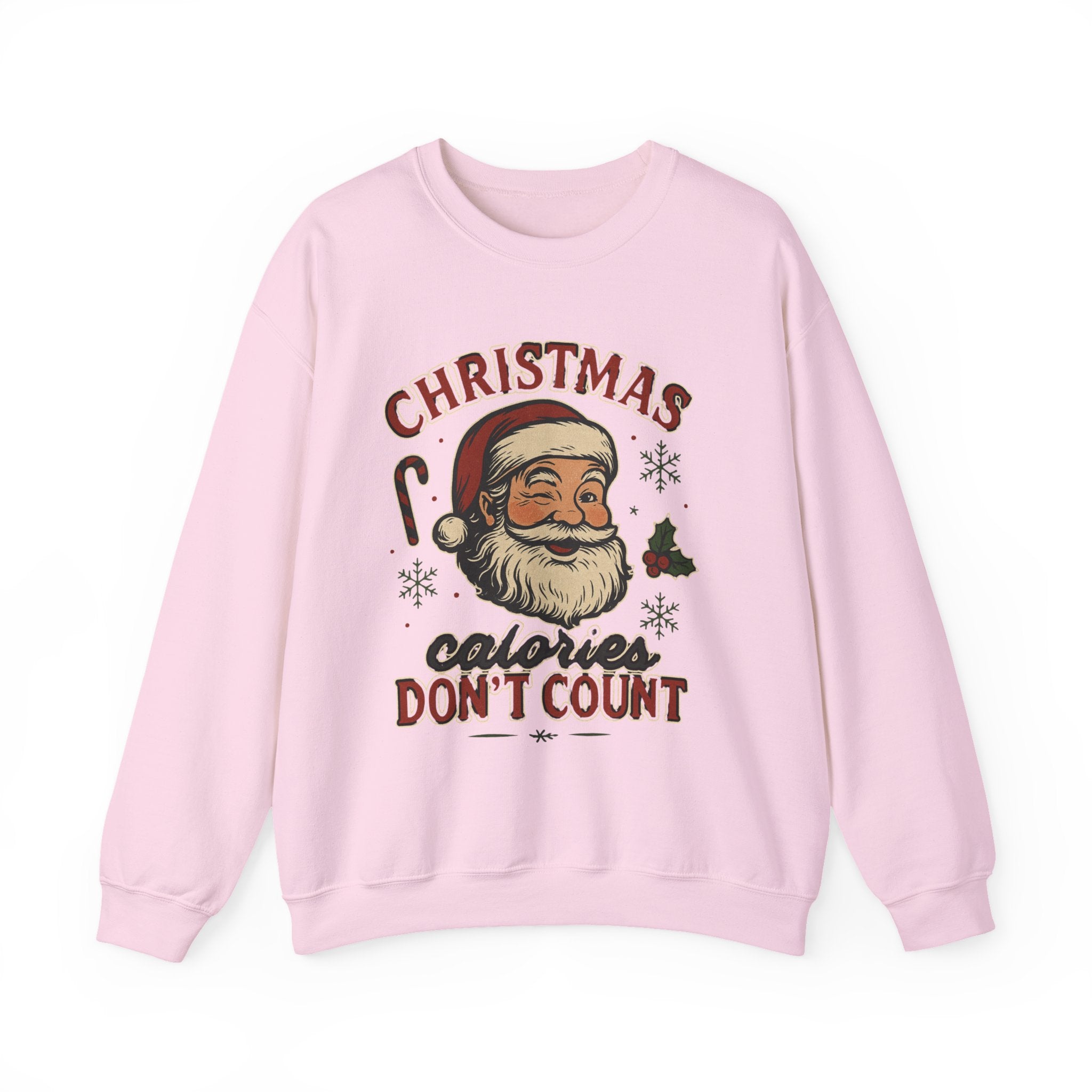 Christmas 'Calories Don't Count' Sweatshirt – Retro Santa Holiday Crewneck