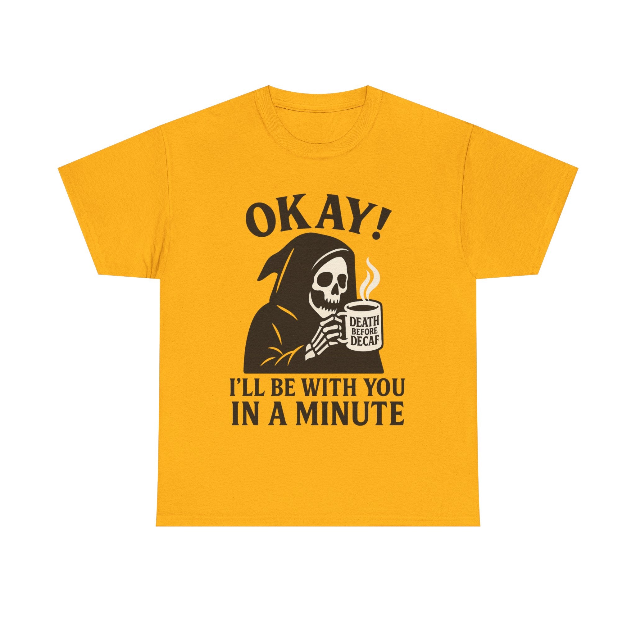 Funny Grim Reaper T-Shirt, Unisex Heavy Cotton Tee for Halloween, Gift for Friends, Skull Design, Quirky Casual Wear