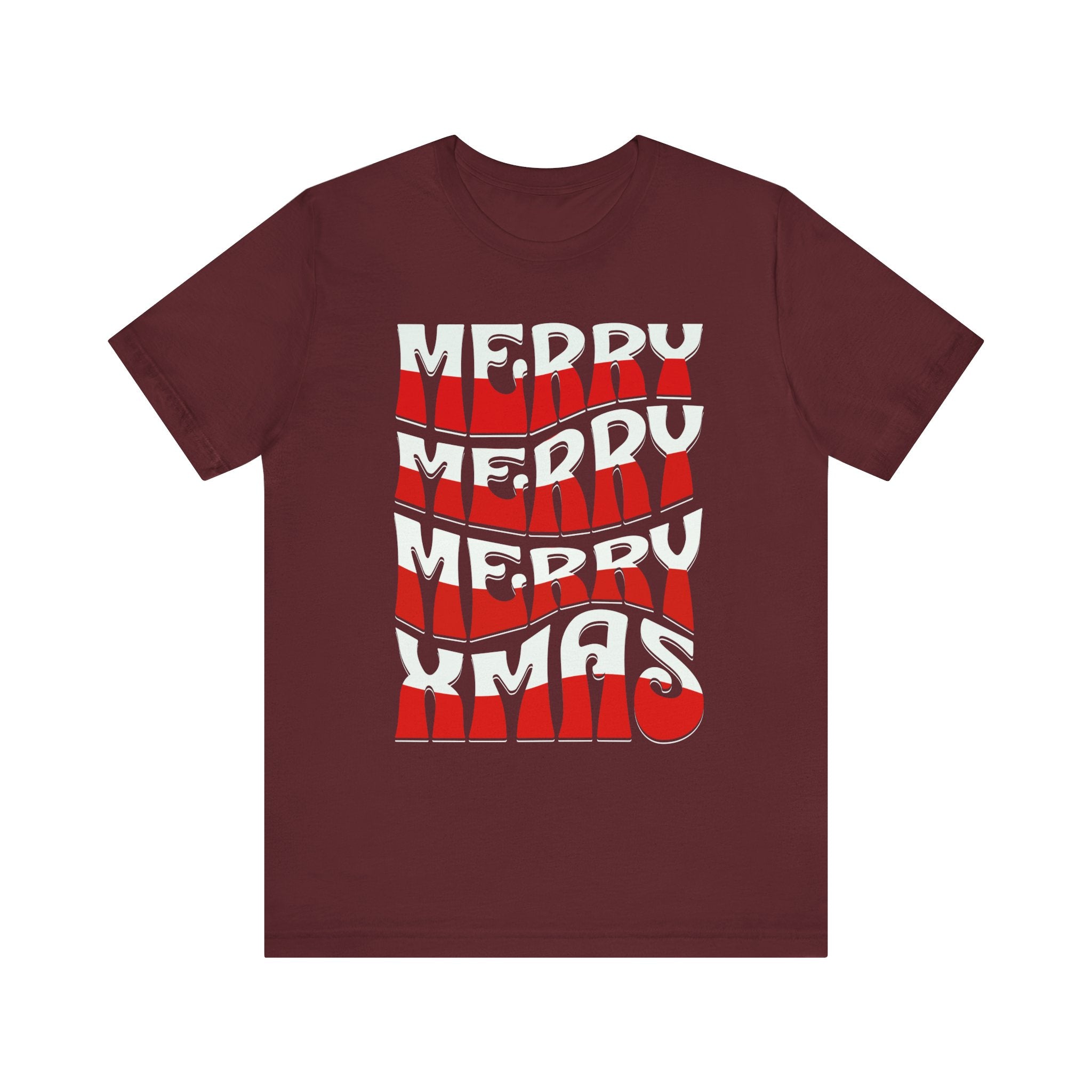 Merry Christmas Retro Wave Tee — Retro Holiday Graphic T-Shirt