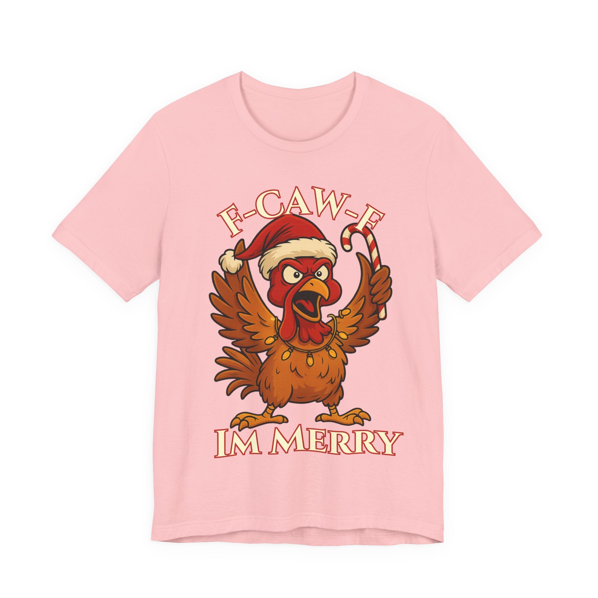 Festive Funny Christmas Tee - "F-Caw-E, I'm Merry"
