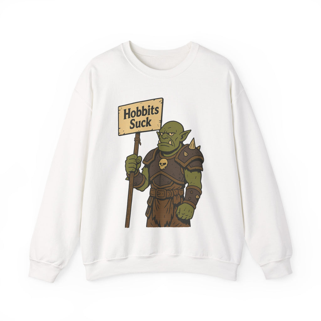 Funny Fantasy Sweatshirt - 'Hobbits Suck' Graphic Crewneck
