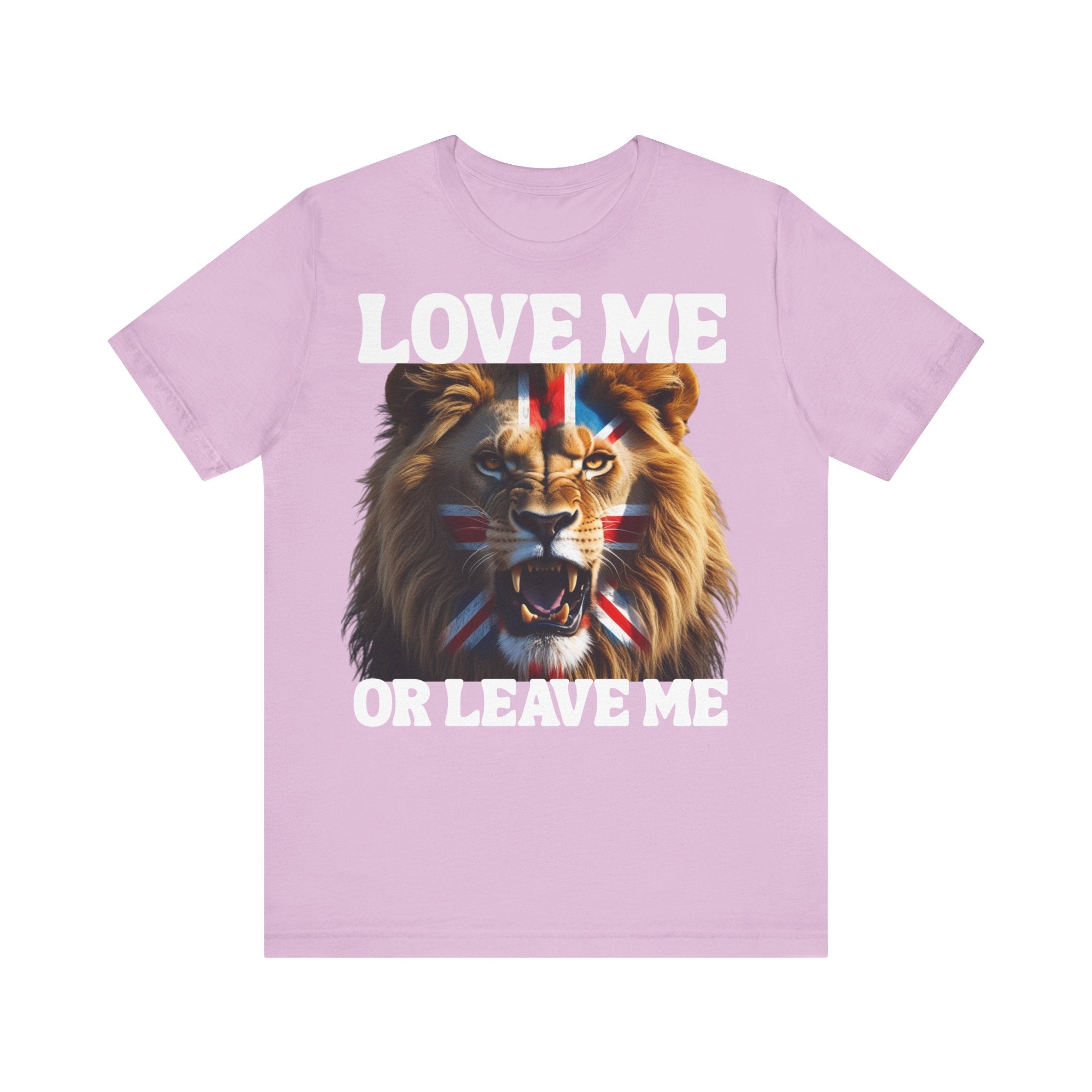 Union Jack Lion Tee - Love Me or Leave Me, Graphic T-Shirt, Unisex Tee, British Pride Shirt, Animal Lover Gift, Casual Wear