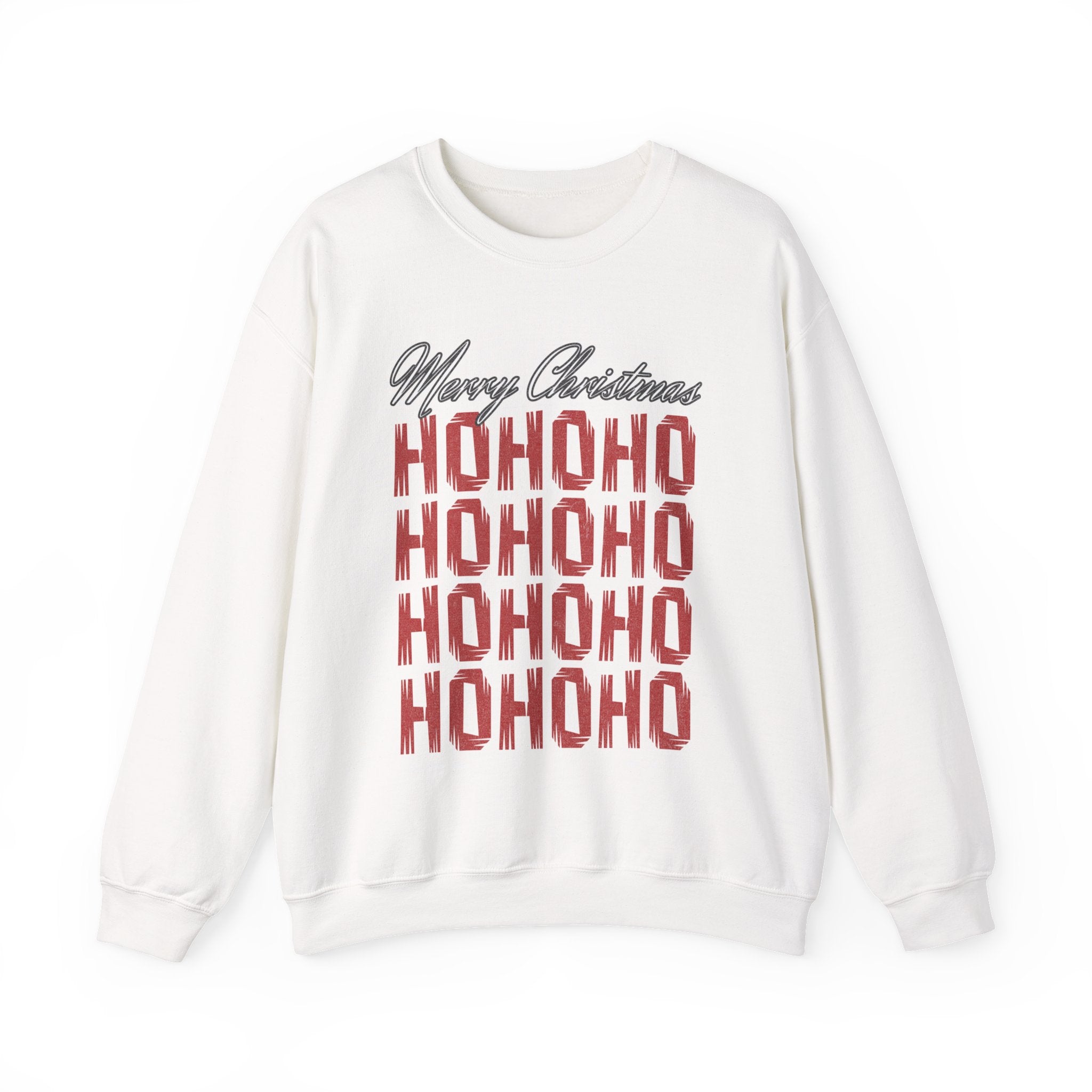 Christmas 'HO HO HO' Crewneck Sweatshirt – Merry Christmas Plaid Holiday Sweater