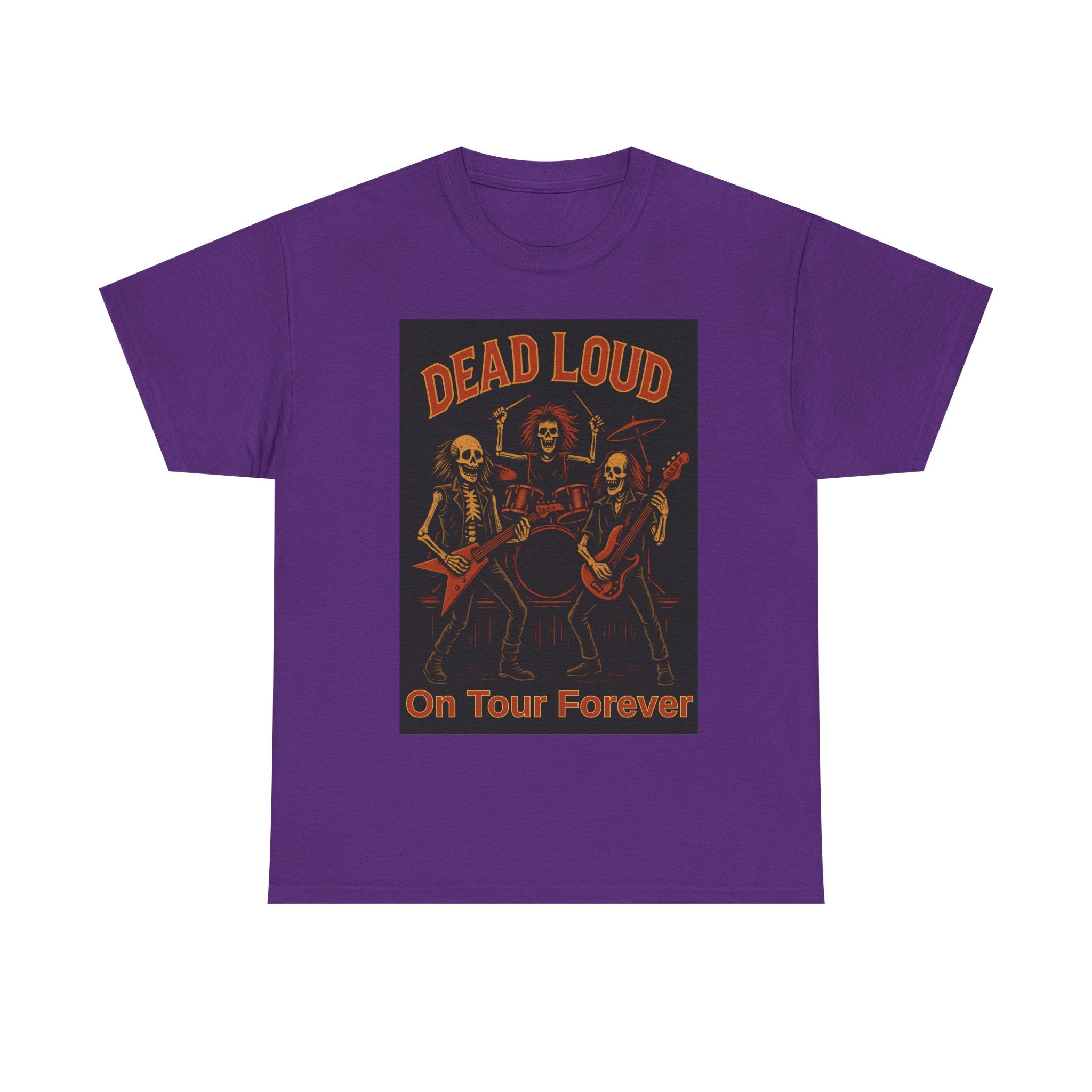 Rock Band Skeletons Tee | Dead Loud On Tour Forever | Unisex Cotton T-Shirt, Band Merch, Music Lover Gift, Halloween Apparel, Concert Shirt