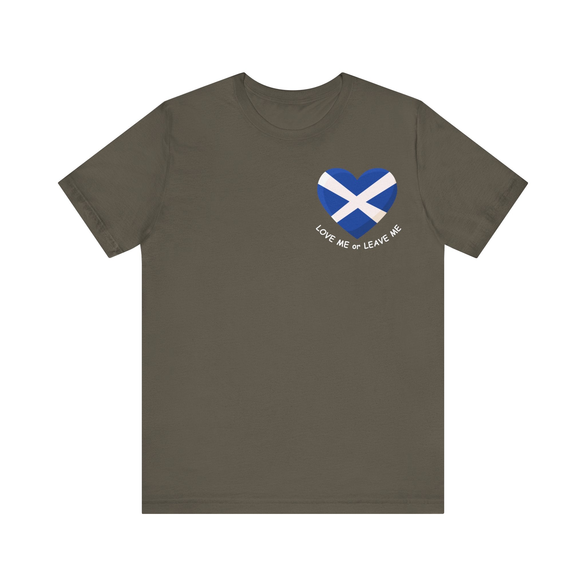 Scotland Love Graphic Tee | Unisex Jersey Short Sleeve Shirt, Casual Wear, Travel Gift, Scottish Pride, Heart Design