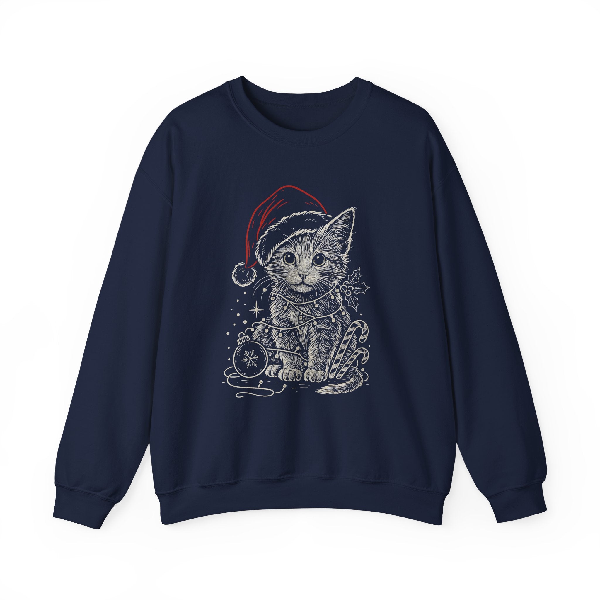 Cute Christmas Cat Crewneck Sweatshirt | Festive Holiday Sweatshirt, Gift for Cat Lovers, Cozy Winter Wear, Unique Cat Apparel, Fun [...]