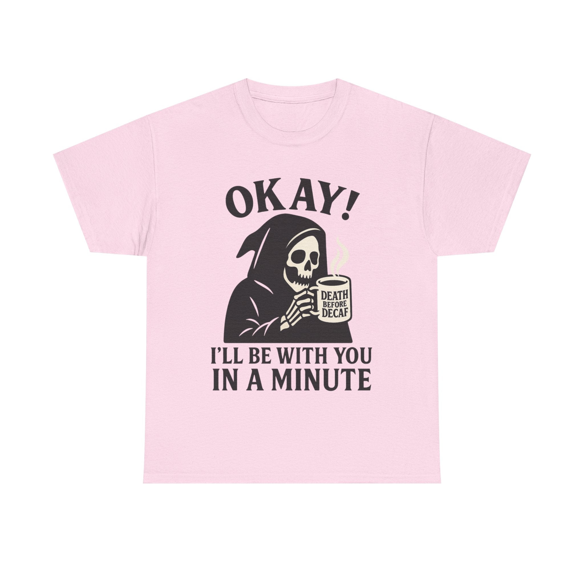 Funny Grim Reaper T-Shirt, Unisex Heavy Cotton Tee for Halloween, Gift for Friends, Skull Design, Quirky Casual Wear